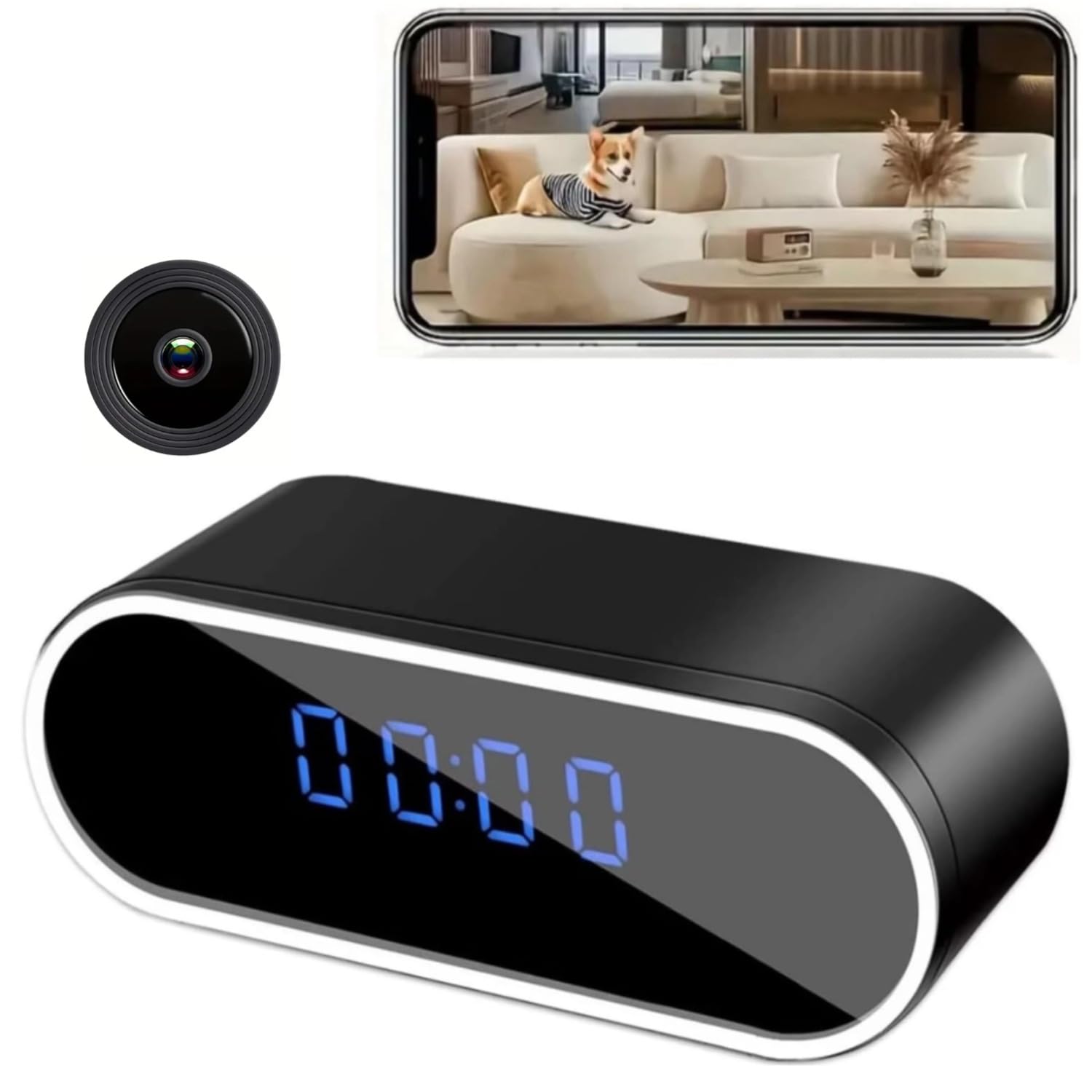 Hidden Camera Clock 1080P Wireless spy Camera Indoor Security Nanny Camera with Motion Detection Home Security Device