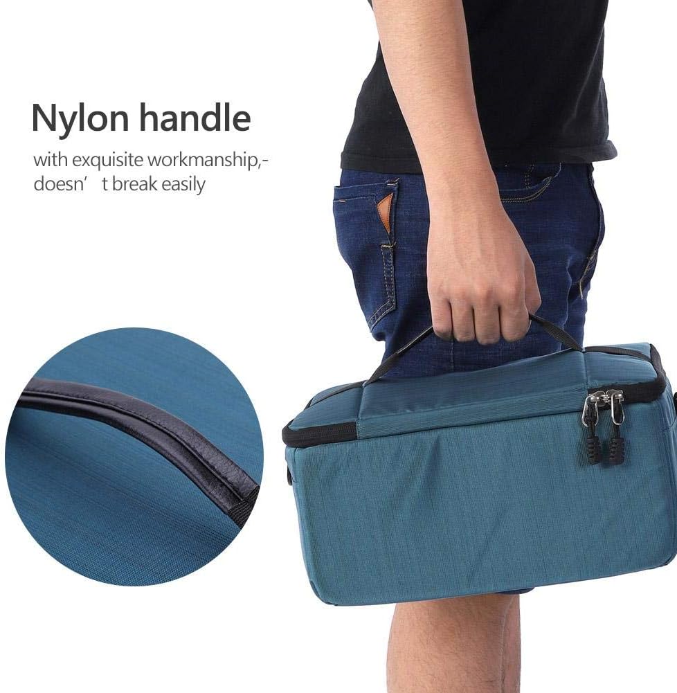 Acouto camera lens case, Protective Insert Partition Handle Camera Lens Bag Case Pouch, Camera Liner Bag, Zipper DSLR Camera Bag(Blue)