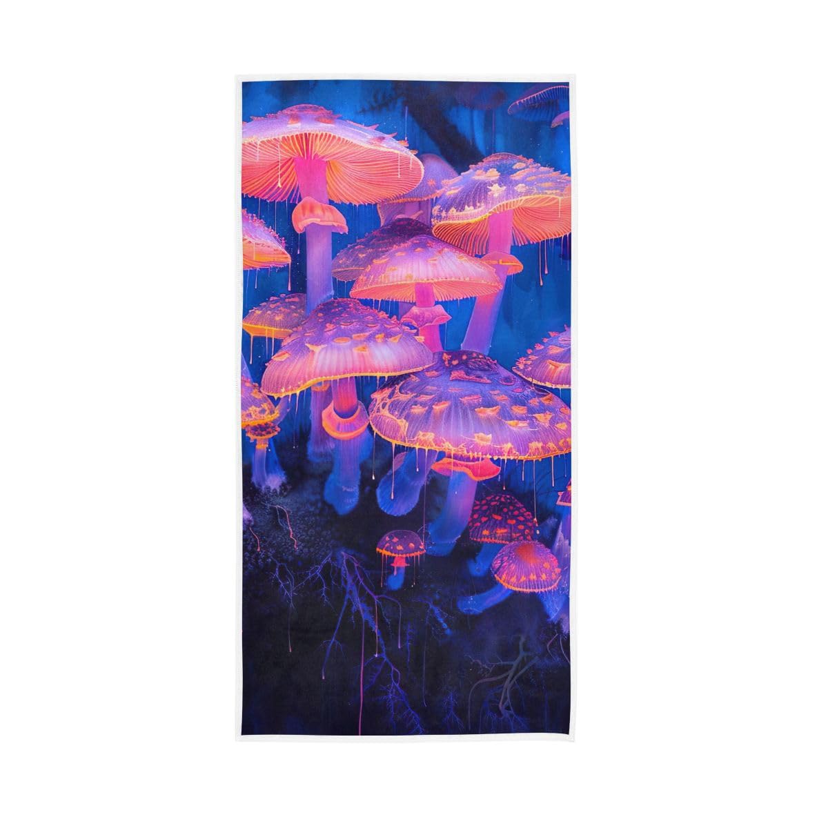 LSRCPD Neon Mushrooms Bath Hand Towels for Bathroom, Hand Towel for Bathroom, Shower, Hotel, Spa 15 x 30 Inches