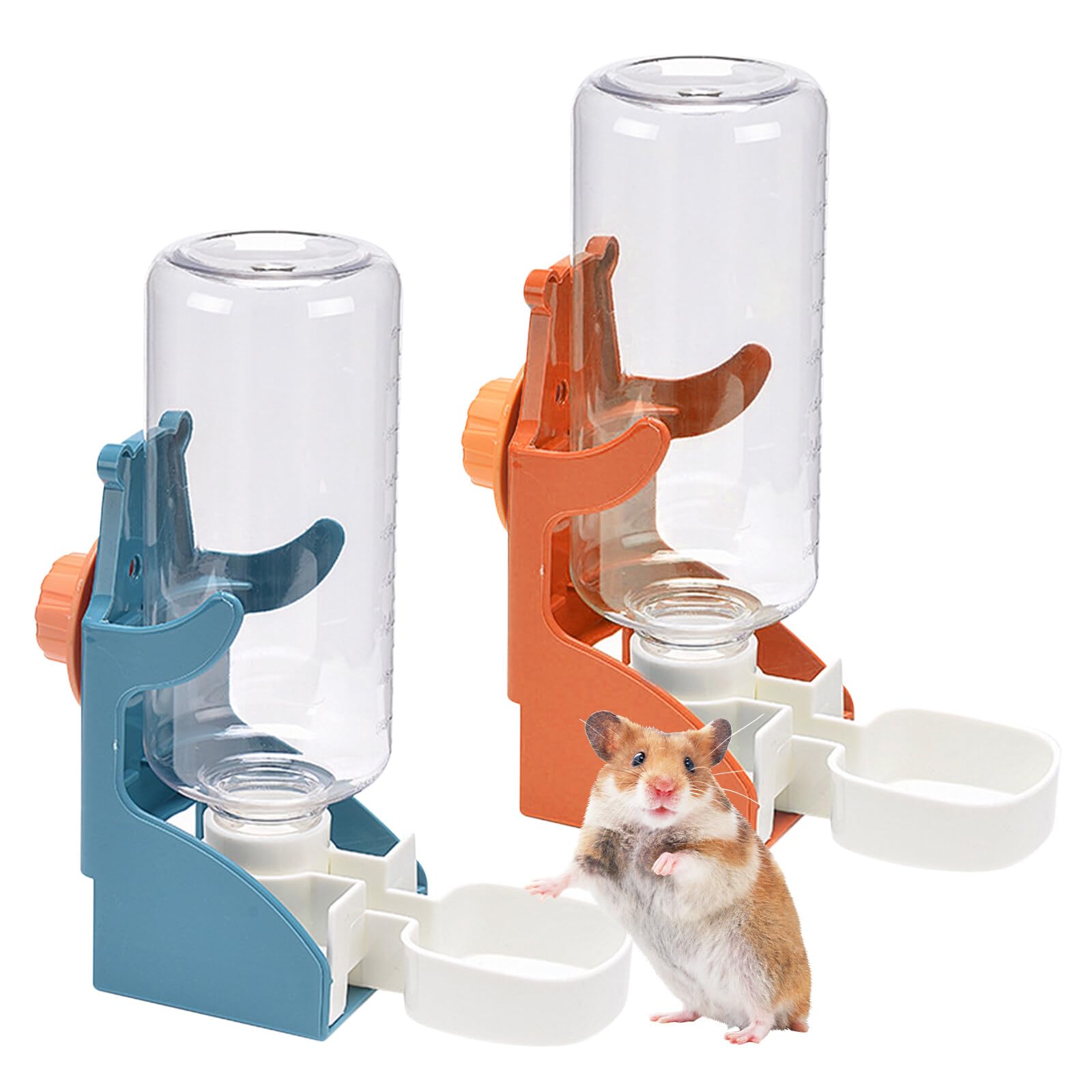 Bncxdc Bebedero Conejo, Bebedero Hamster, 2PCS 500ML/17OZ, Botella de Agua para Conejillo de Indias Hamsters, Dispensador de Agua Automático sin Goteo para Conejito Erizo Ardilla Hurón