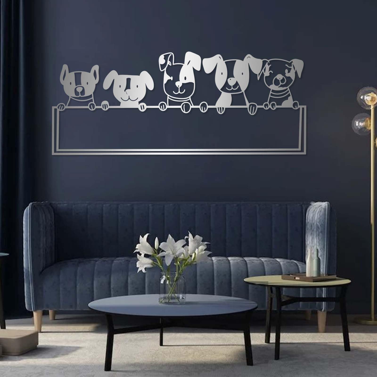 Décoration murale en métal de chien au design minimaliste et finitions soignées d'art