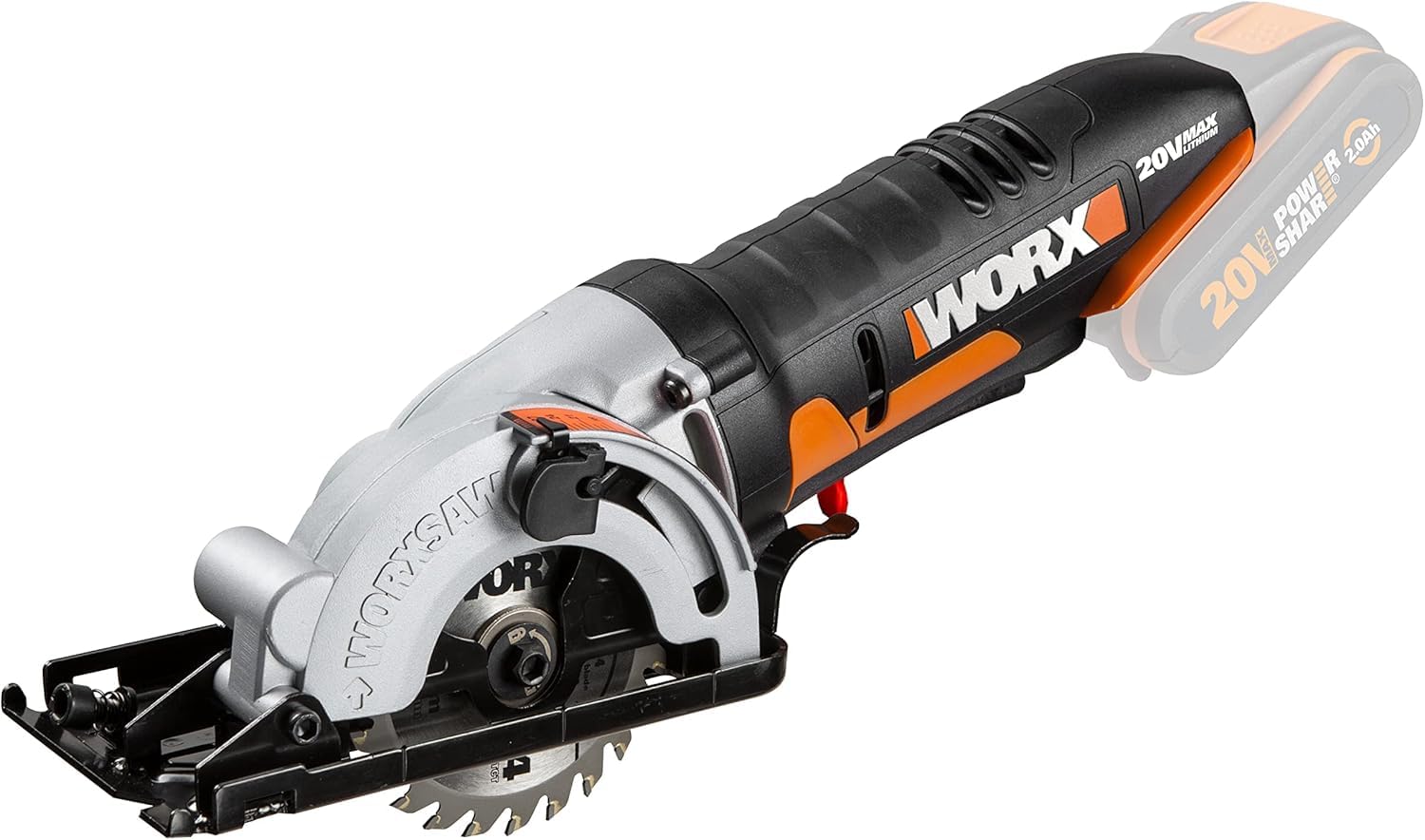 WORX WX527.9, sega circolare compatta ad immersione a batteria 20V (solo corpo macchina)