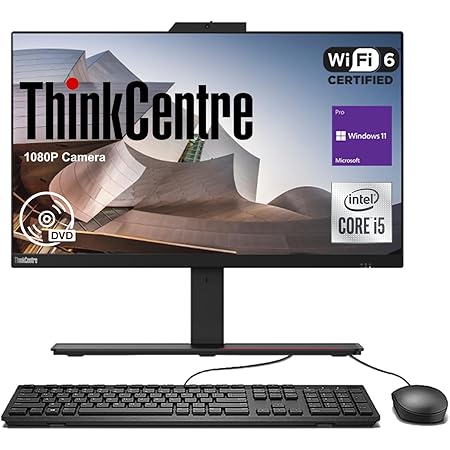 Lenovo ThinkCentre M90a Business All-in-One Desktop, 23.8" FHD IPS Screen, Intel Core i5-10500, Wi-Fi 6, 16GB RAM, 512GB SSD, 1080P Webcam, DVD-RW, DisplayPort, RJ-45, Windows 11 Pro