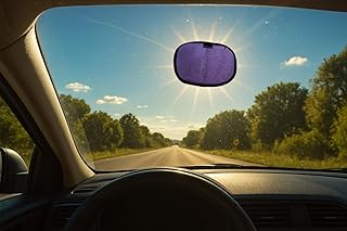 The Glare Patch - The Original Miniature Static Cling Window Shade. Pack of 2! Sun Shade for Your Side Window and Light Glare