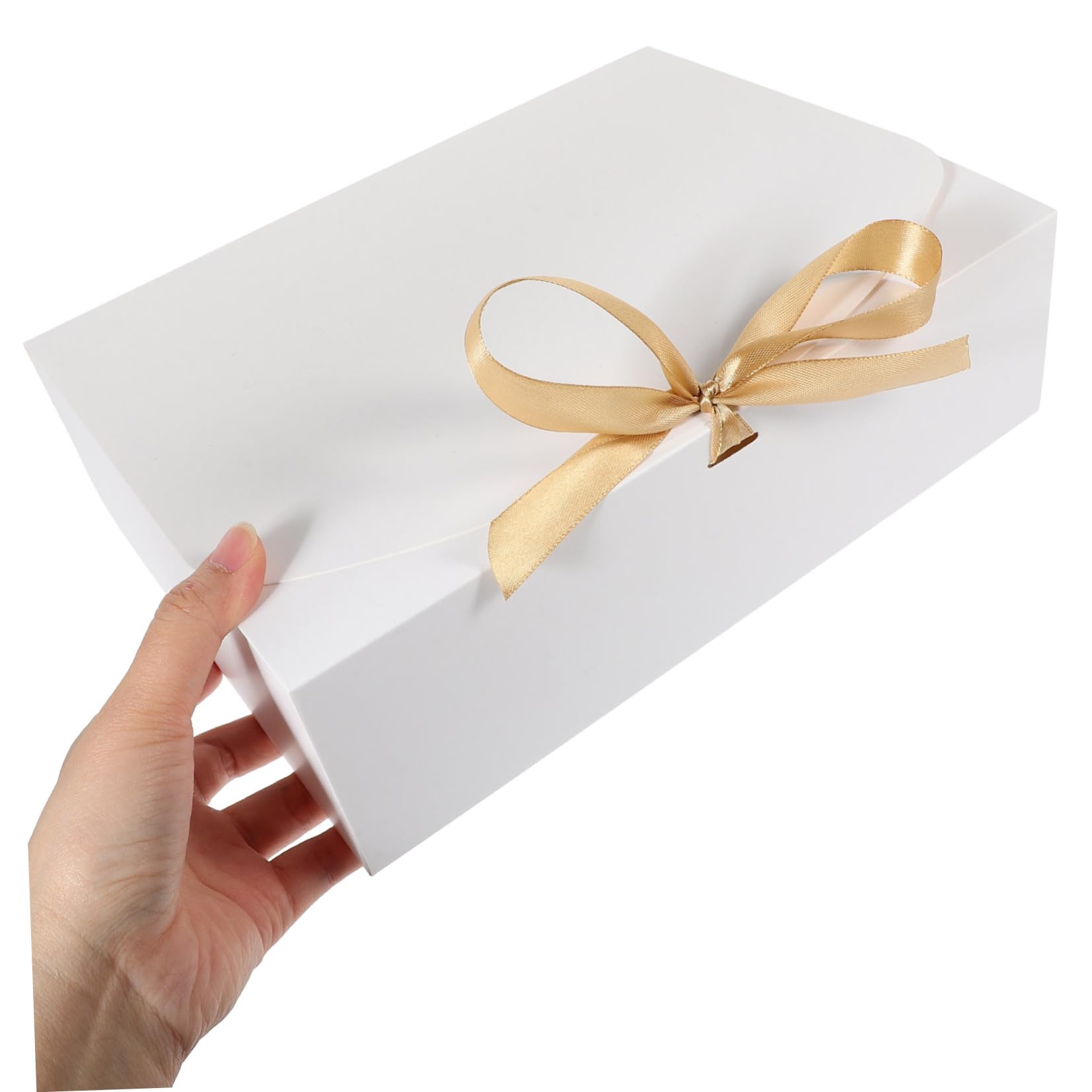 BETOOKY 10 Stück Weiße Geschenkschachteln mit Schleife aus Karton Faltbar und Leicht für Schmuck und Kerzen als Geschenkverpackung zum Valentinstag