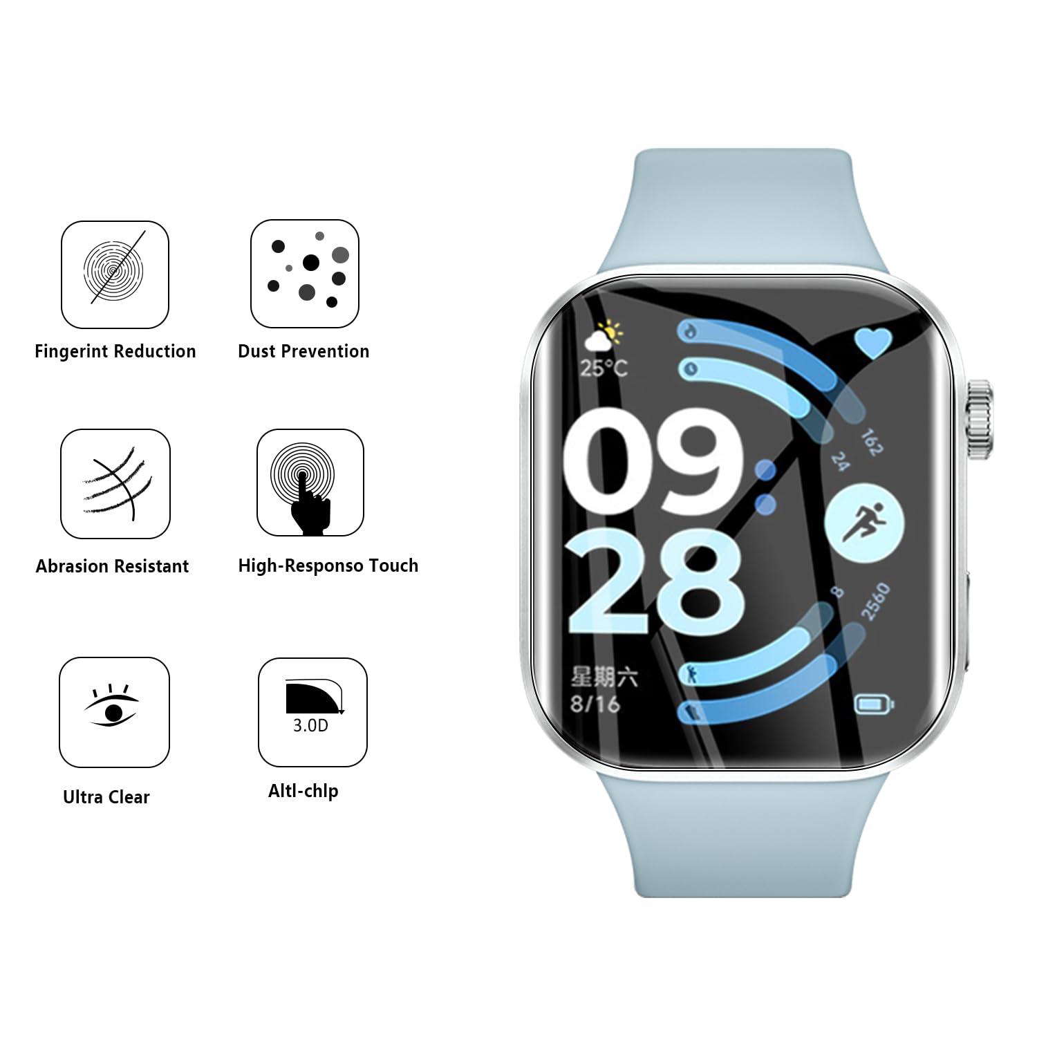 5-pak ochraniaczy ekranu do Redmi Watch 6, miękka, elastyczna folia ochronna z TPU do Redmi Watch 6, pełne pokrycie, HD Clear, obsługa odblokowywania odcisków palców
