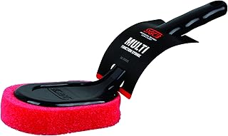 SGCB Premium Shine Tire Applicator Brush, Tire Dressing Applicator Sponge Brush Sandwich-Layer Compound Solution Saving Curved Handle Easy Grip Auto Detailing Brush Boat Wax Foam Applicator