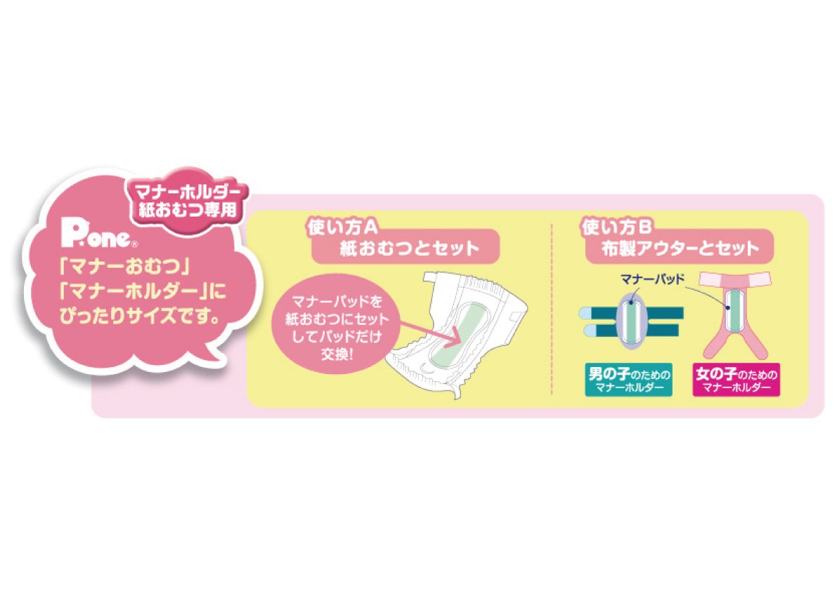 マナーパット S S 57枚入り　11パック　まとめ売り Amazon | P.one 男の子&女の子のためのマナーパッド SS 57枚 ビッグ
