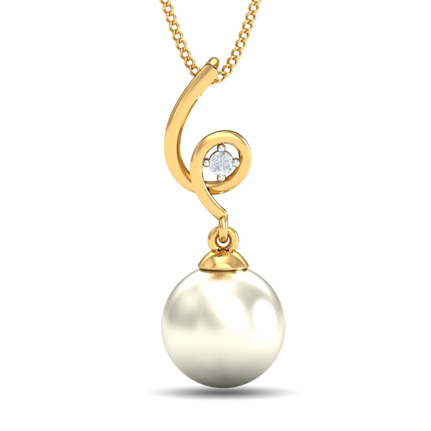 14KT/18KT Yellow Gold Mabel Pearl Pendant for Women-image-20