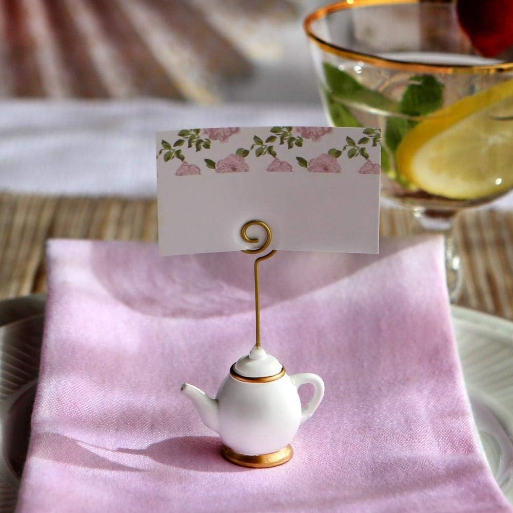 Kate Aspen Tea Time Whimsy Teapot and Teacup Place Card Holders, (6 Set of 6, 36 Pieces), Place Cards Included