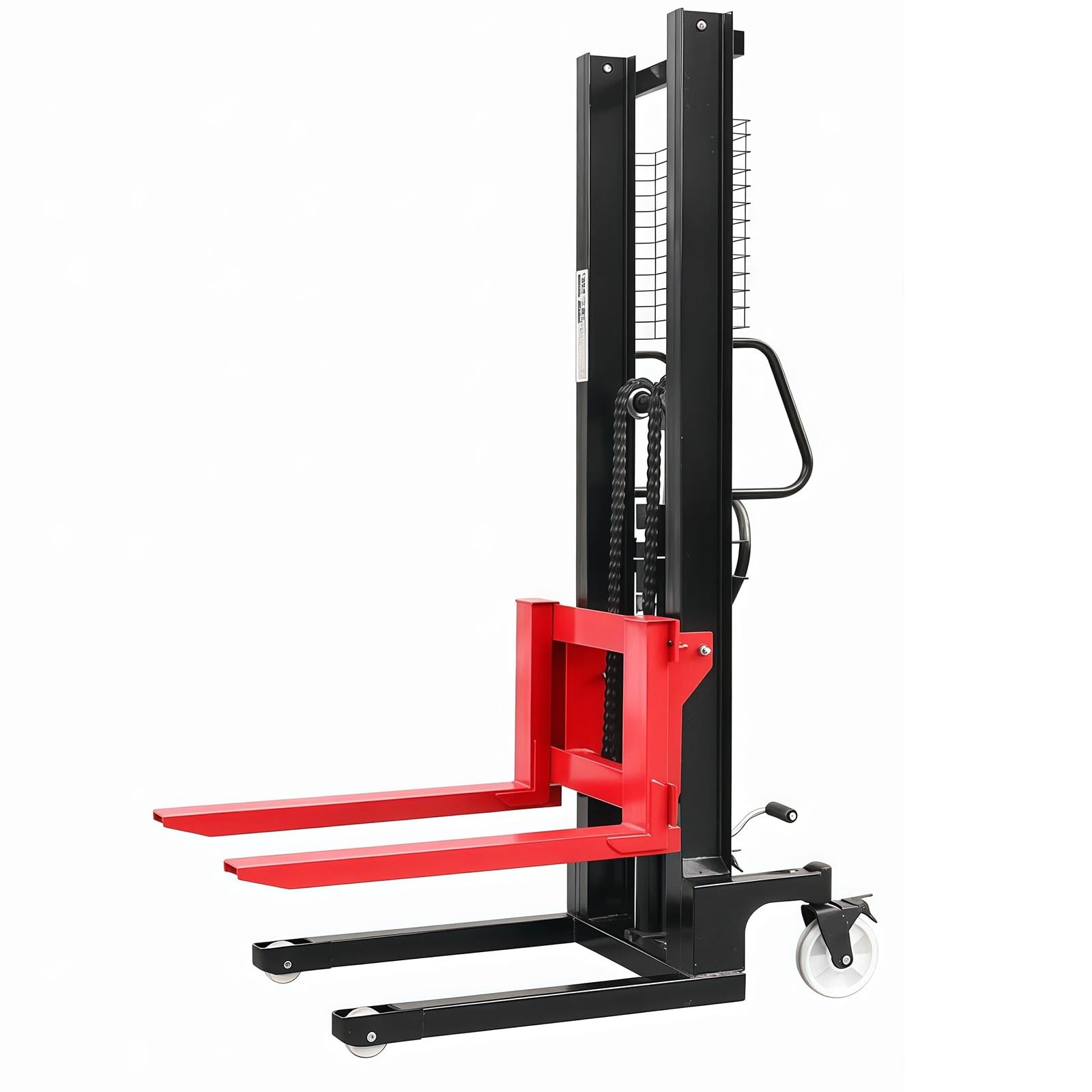 Adjustable Fork Pallet Truck Manual Hydraulic Stacker 2000kg 83cm Fork with Swivel Wheels for Storage