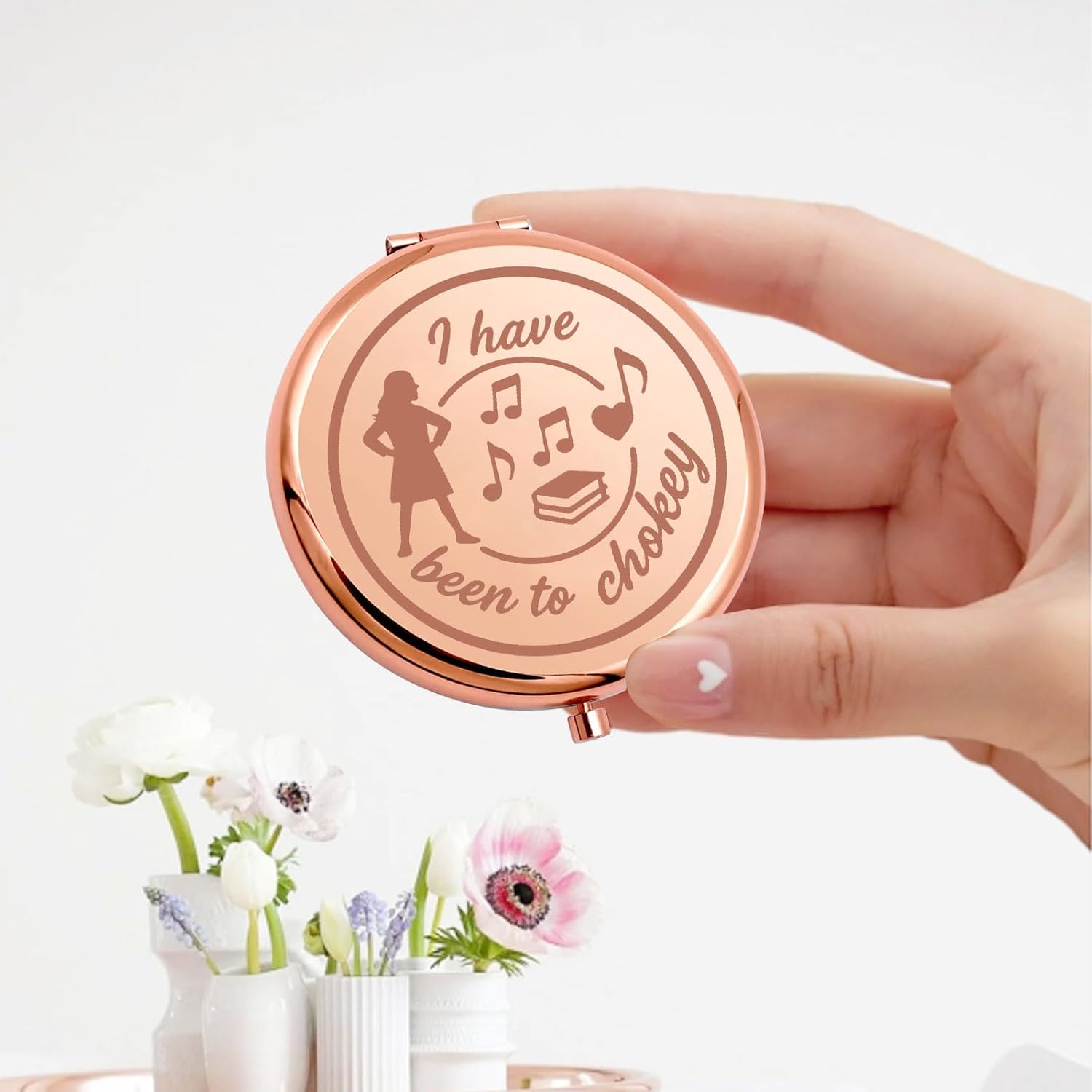 KEYCHIN Wormwood Musical Pocket Mirror Miss Honey Fans Gifts I Have Been to Chokey Lavender Musical Compact Makeup Mirror (to Chokey-RG) - Image 3