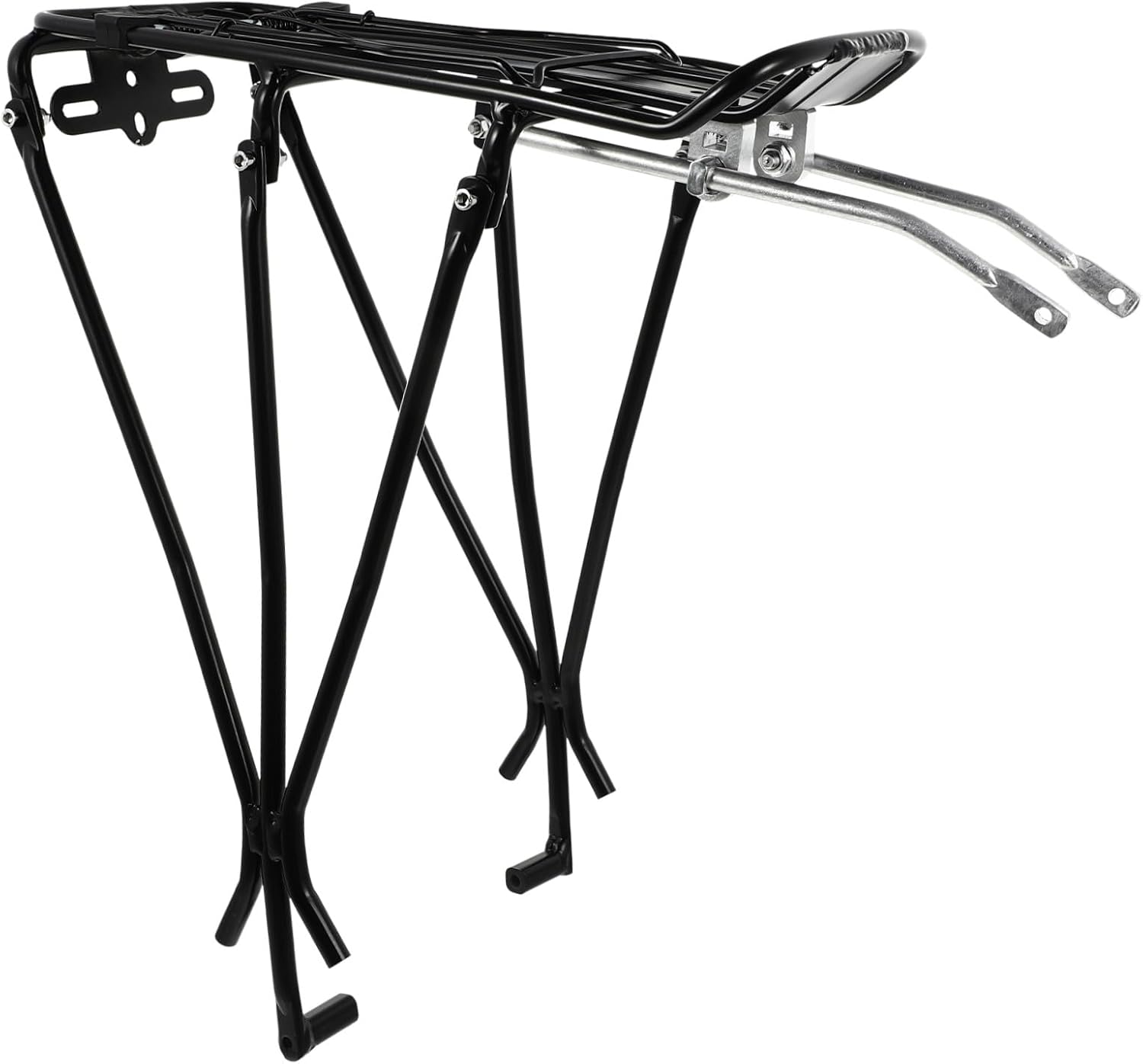 HEMOTON 1Pc Bike Cargo Rack Flexible Rear Luggage Carrier for Mountain and Road Bikes Quick Release System High Bearing Capacity Durable Black Finish