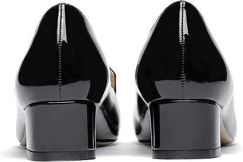 Miniatura 4 de WAYDERNS Zapatos de tacón bajo y grueso para mujer, con puntera cuadrada, de 1.5 pulgadas