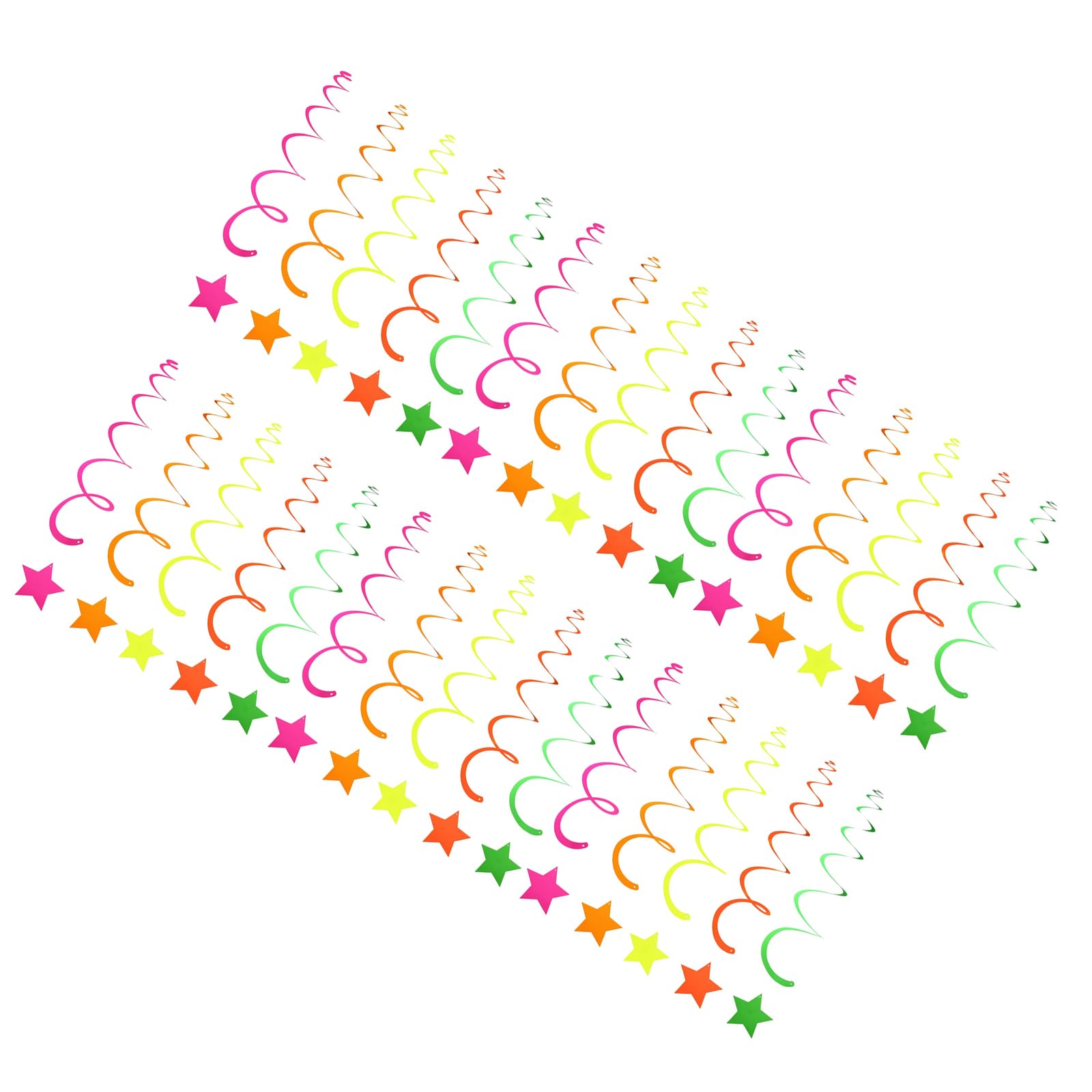 Rxgiasup Multicolor Fluorescent Star Swirls Ceiling Decorations Classroom Hanging Ornament For Kids Birthday Back To School Party Decoration Party Glowing