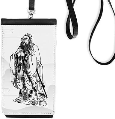 Dao China Lao Tzu Phone Wallet Purse Hanging Mobile Pouch Black Pocket