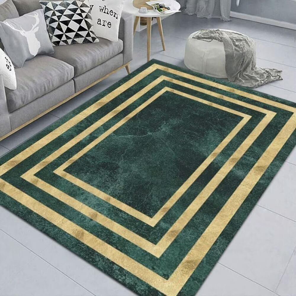 Tapis couloir anti-tache vert 140x200cm résistant au froid pour cuisine