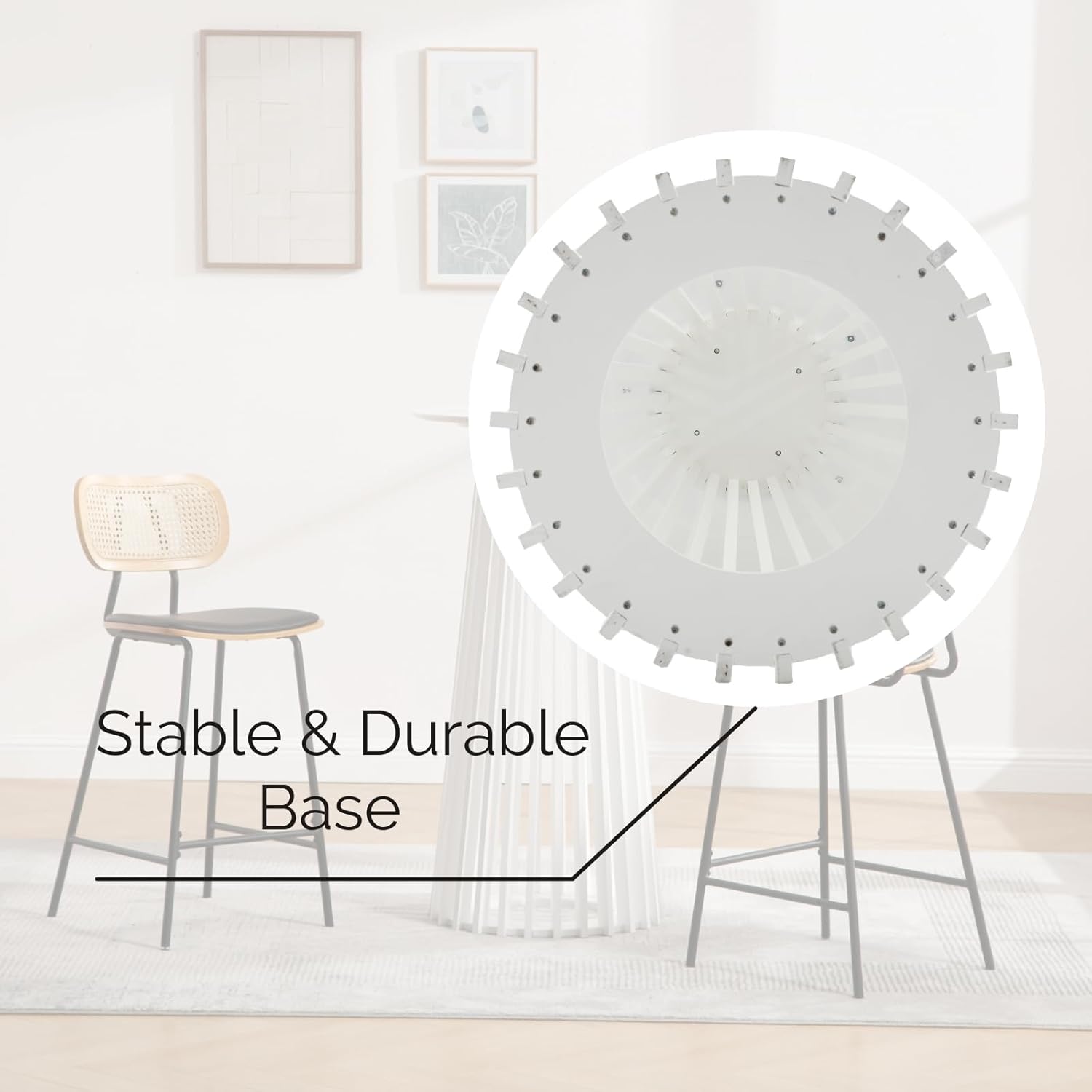 Ya-Home Modern Pub Table Round Bar Height Cocktail Table Wood Window Table 24-Inch Top, 43.5-Inch Height, White