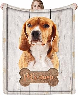 Customized Dog Memory Blankets with Photos Personalized Picture Pet Loss Memorial Soft Throw Blankets Customized Pet Bereavement Gift Blanket Gift for Dog Lover Dog Mom Dog Dad Made in USA