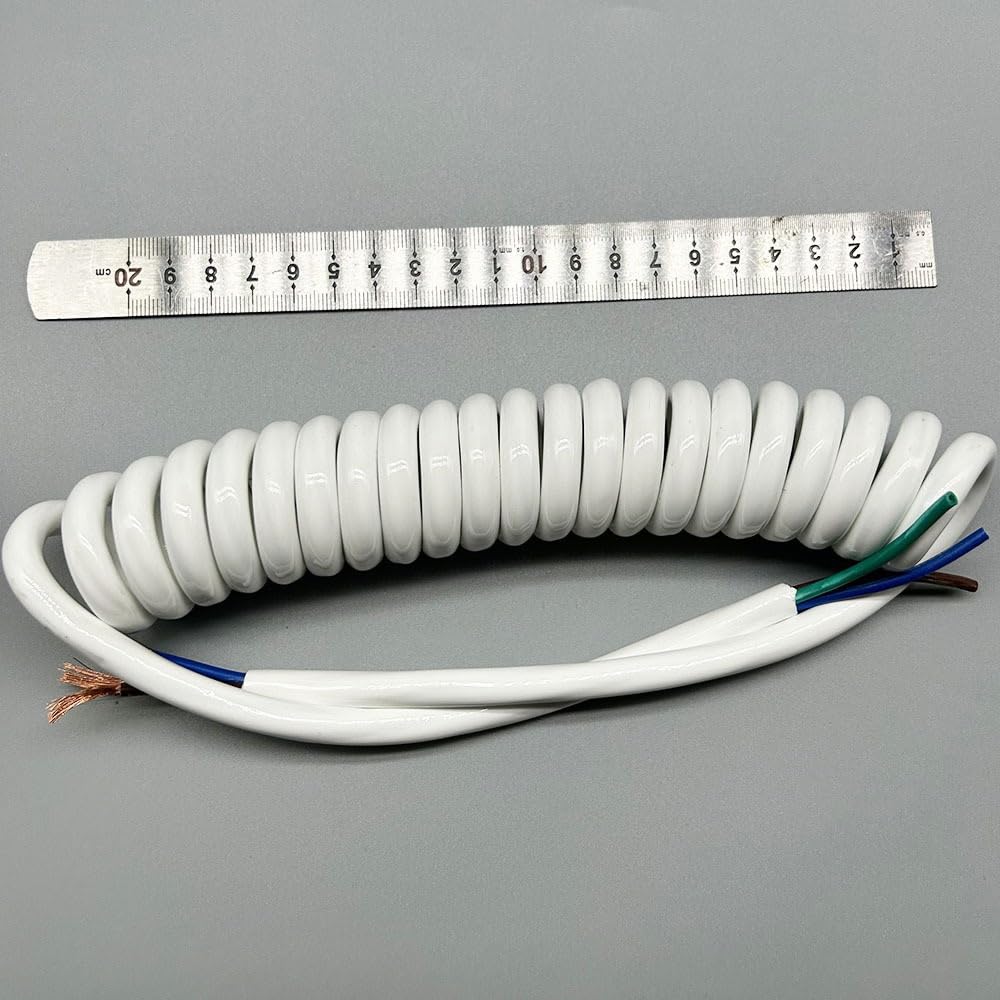 Cable para auricular de teléfono fijo Estiramiento telescópico del alambre espiral cable resorte de la base 2.5mm2 13AWG 3 1-15 metros(Stretch 4 meters)