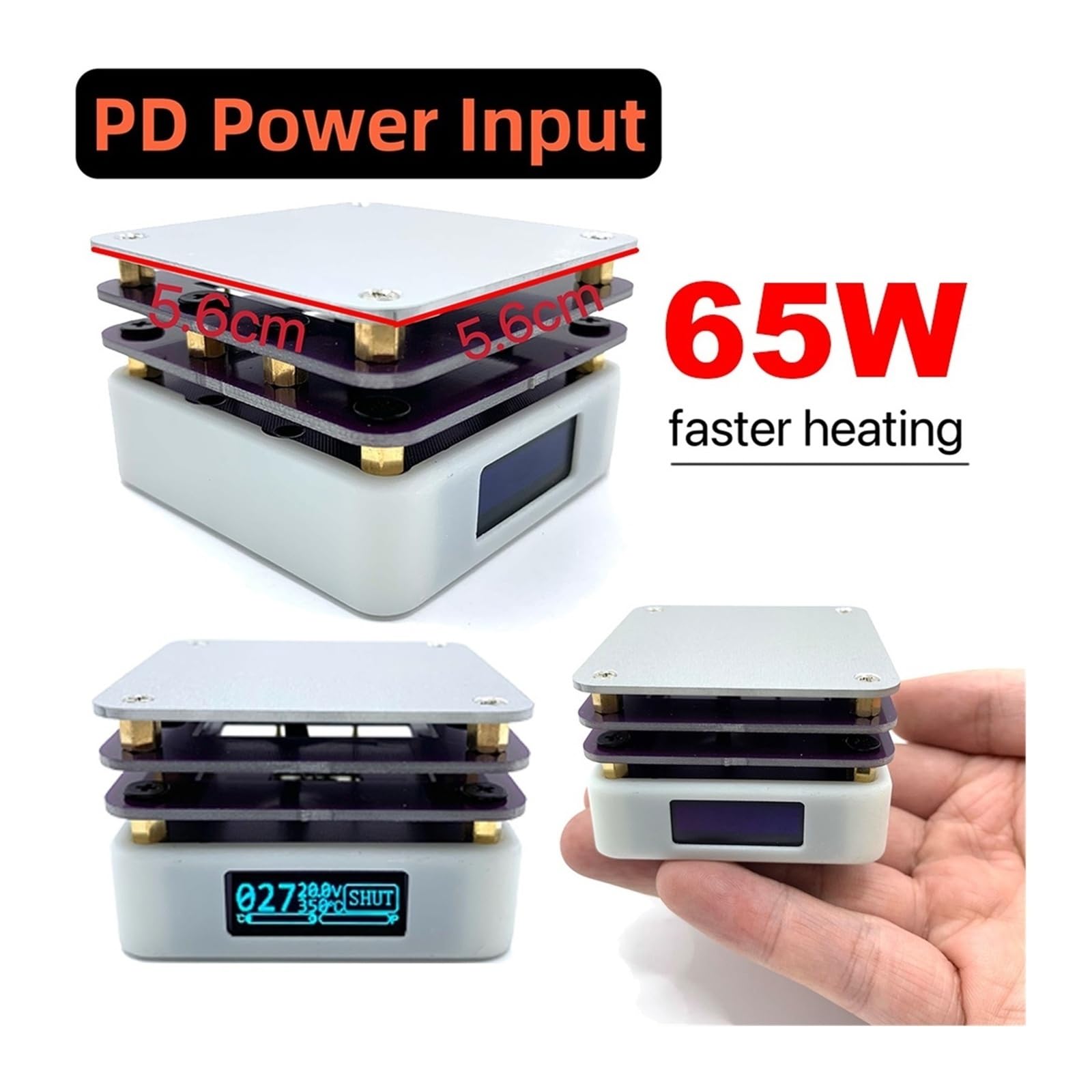 Amazon.co.jp: 研究用ホットプレート 65W ミニホットプレート SMD プリ 