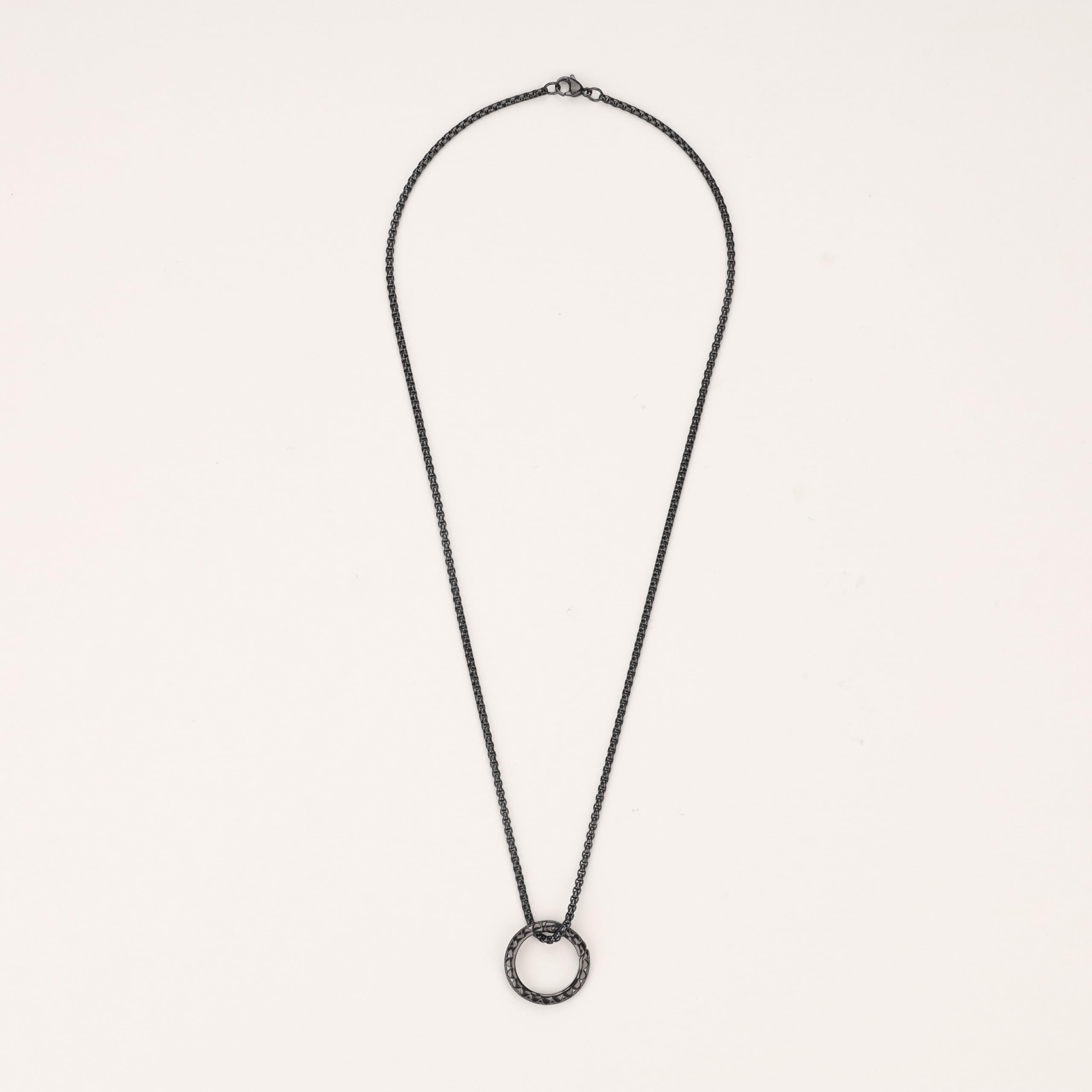 GAVU Collana Porta Anelli da Uomo, Collana da Uomo in Acciaio Inossidabile con Ciondolo Porta Anelli