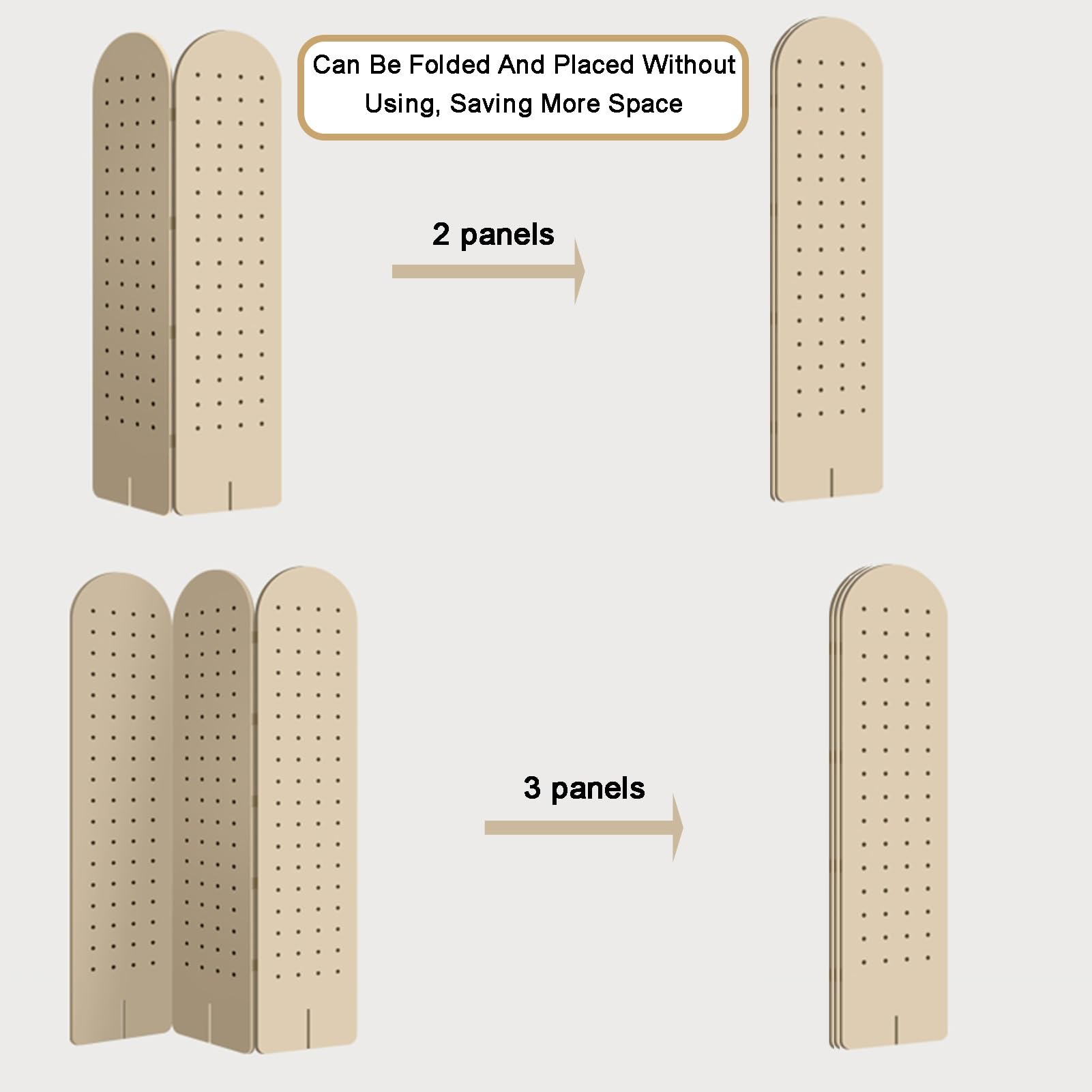 Pegboard-Raumteiler, Faltbarer Pegboard-Trennwandschirm, Sichtschutz, Pegboard-Ausstellungsständer für Juweliergeschäfte, Basare, Schlafzimmer (Stil 2, 3-Panel)