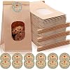 240-Pack Dog Paw Bakery Bags With Window – 3.54x2.36x6.7 Inch Kraft Paper Bags With Tin Tie & Stickers