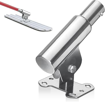 Bull Float Bracket 6 Hole, Stainless Steel Adjustable Bracket for Bull Float, Heavy Duty Bull Float Concrete Tools, Concrete Float, Fits 1 3/4 inch Push-Button Handles, Silver