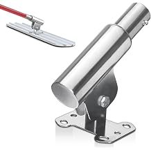 Bull Float Bracket 6 Hole, Stainless Steel Adjustable Bracket for Bull Float, Heavy Duty Bull Float Concrete Tools, Concrete Float, Fits 1 3/4 inch Push-Button Handles, Silver