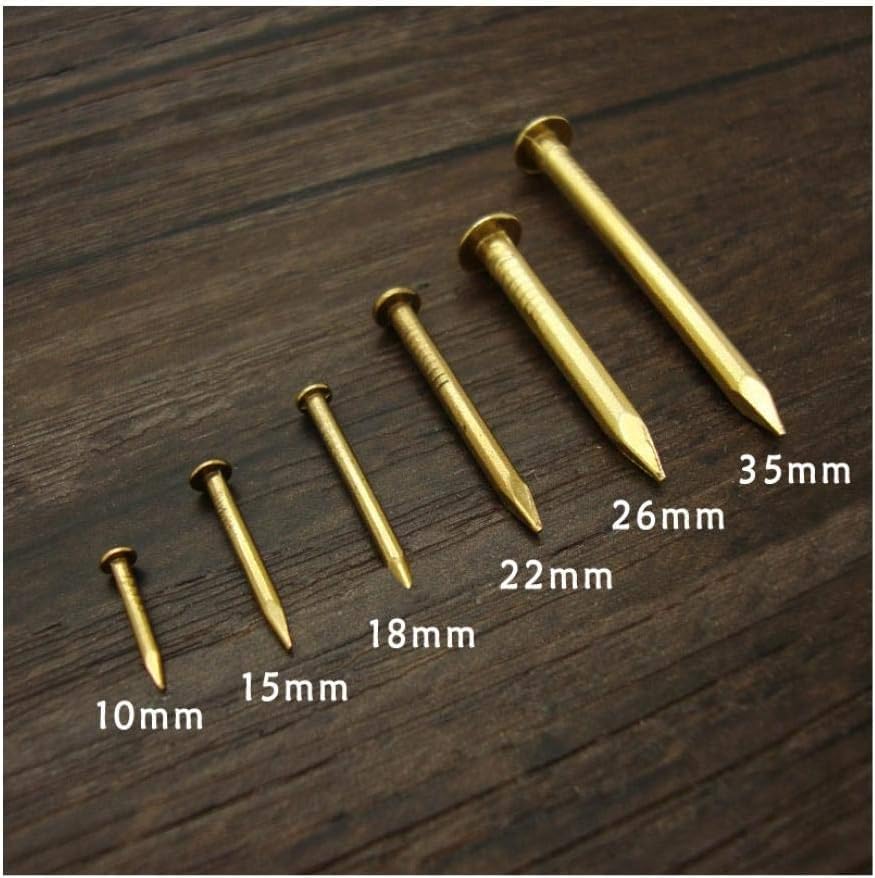 Clavos de latón, clavos de cobre puro, clavos redondos pequeños para tambor, 30 piezas - 21 x 2 mm miniatura 2
