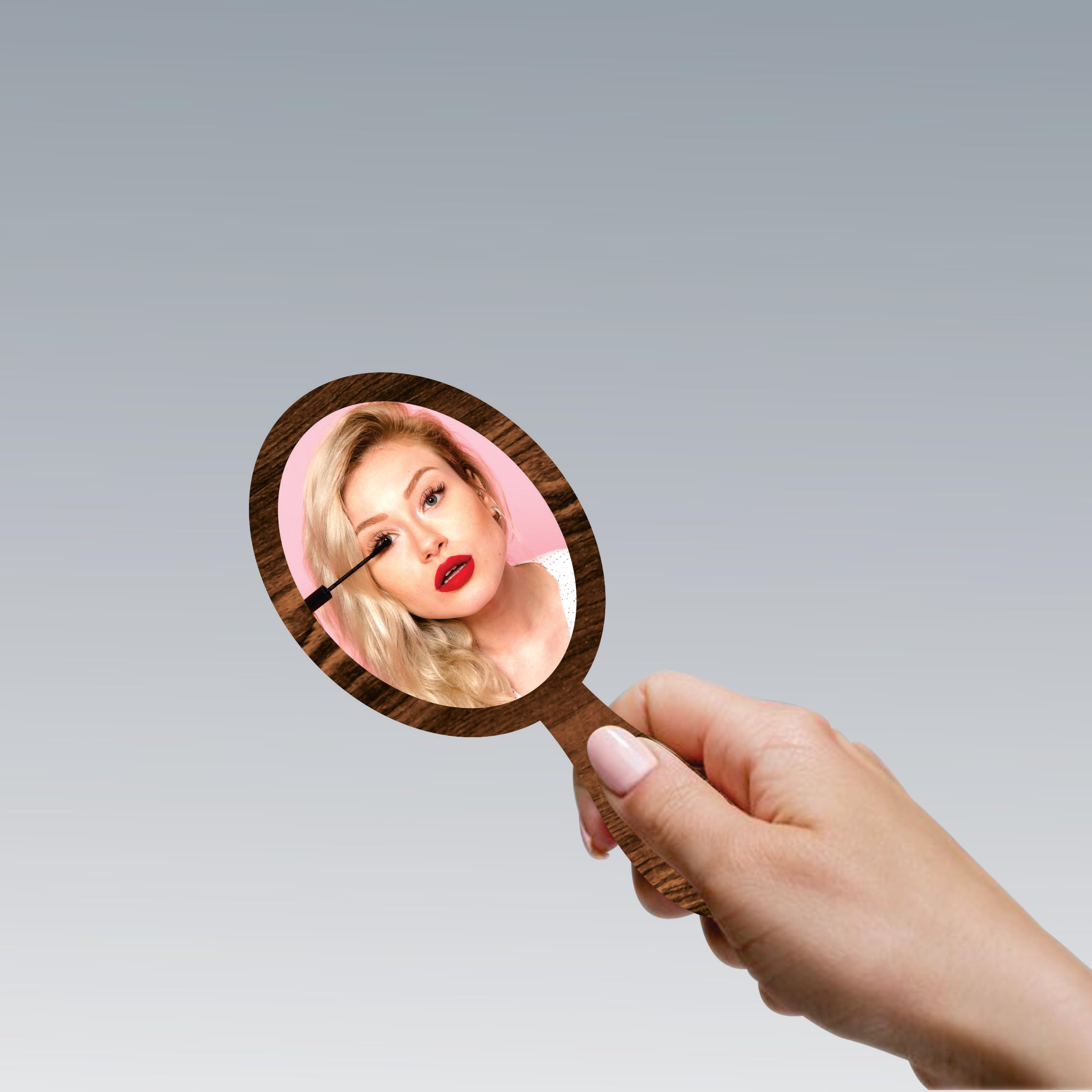 Creative Arts n Frames 9x19 cm Oval Hand Mirror with Handle for Cosmetic Shaving Make Up Bathroom Salon Barber Travel and Indoor Use (Rolex Dark Small 3.5 X 7.5 inch Handheld Pocket Mirror) - Image 3 thumbnail