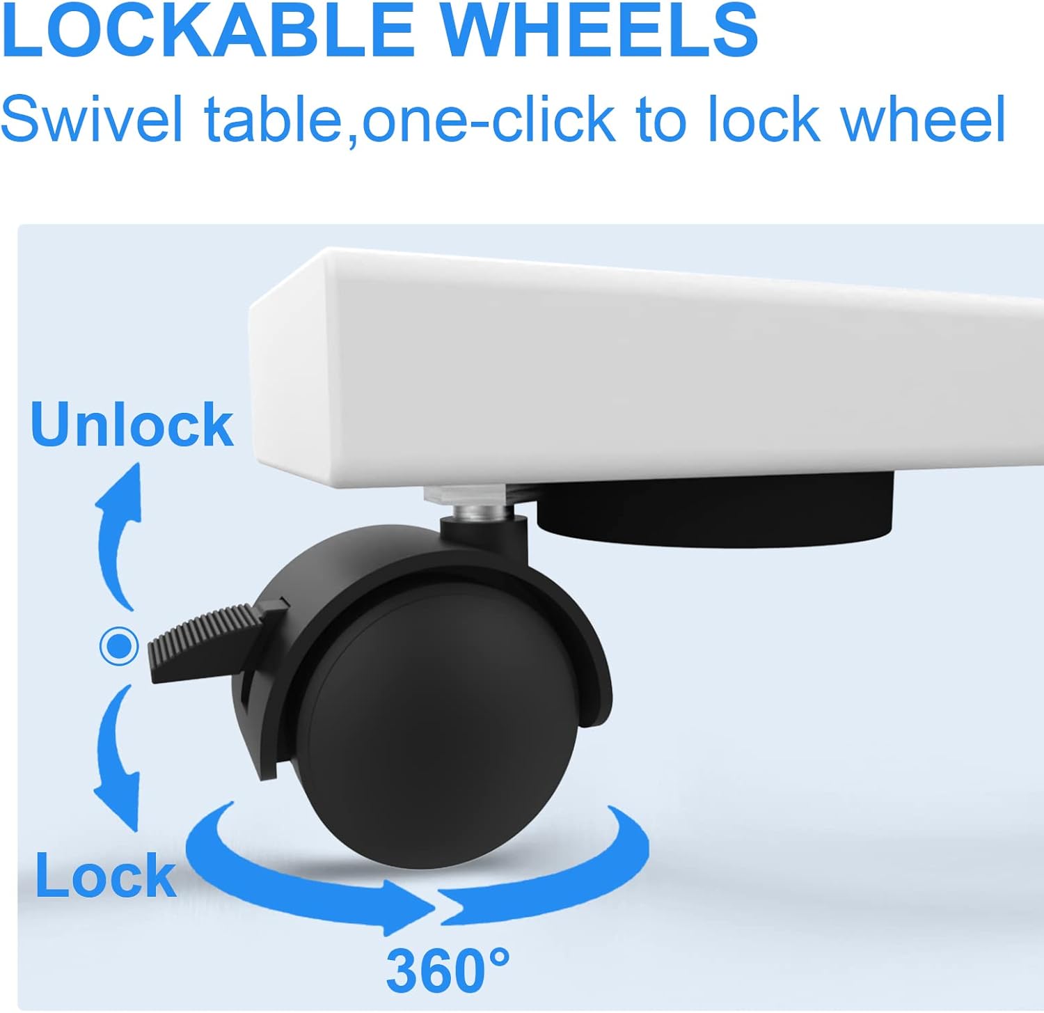 Hospital Bed Table with Wheels, Balee Height Adjuatble Overbed Table by Crank Laptop Table for Home and Office Use (Black White with Holder) : Health & Household