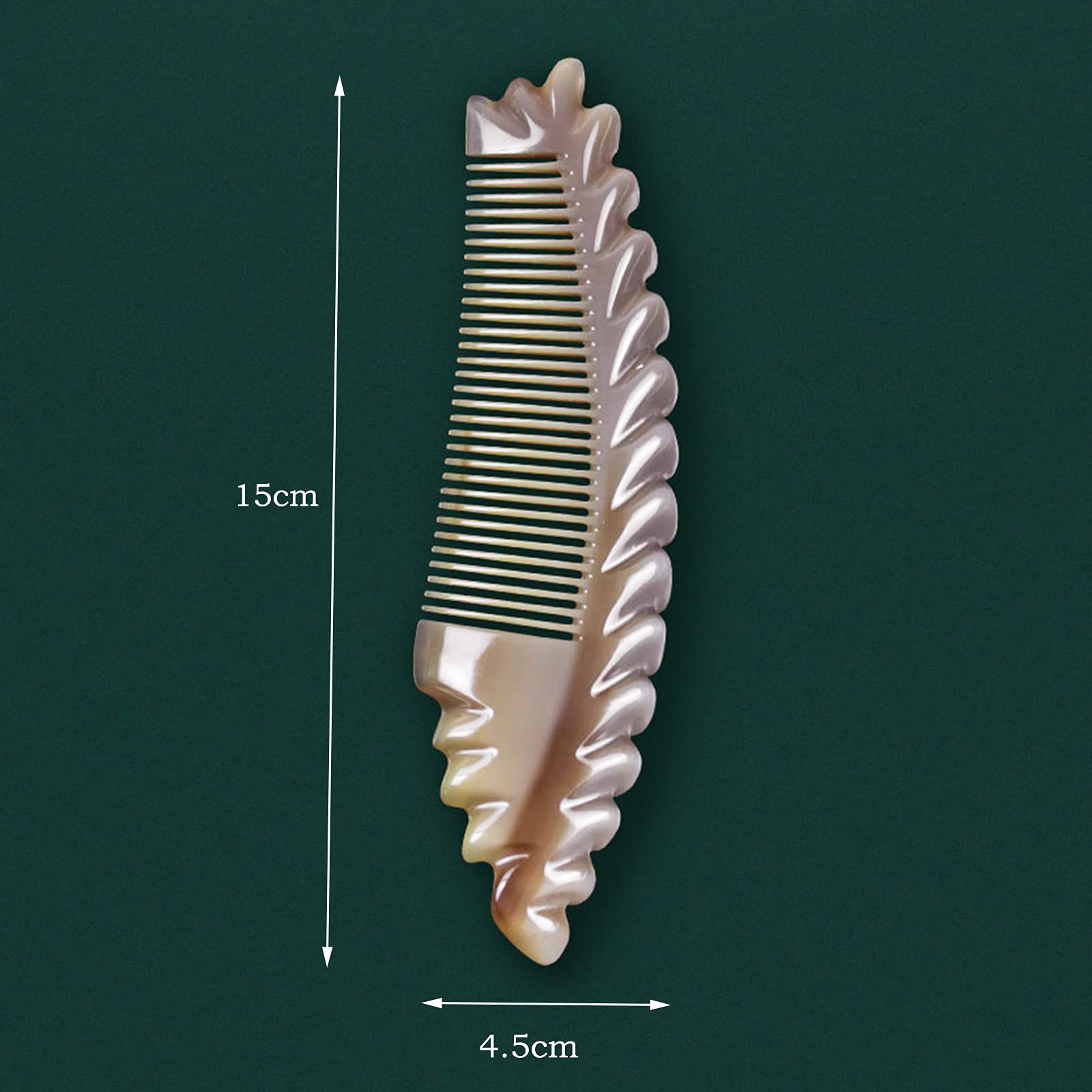 U/D Peines para El Cabello, Peine De Masaje Desenredante Antiestático para Cabello Y Barba, Mini Peine De Bolsillo Portátil Peine De Cuerno De Buey Hecho A Mano, Sin Mango,Natural,B