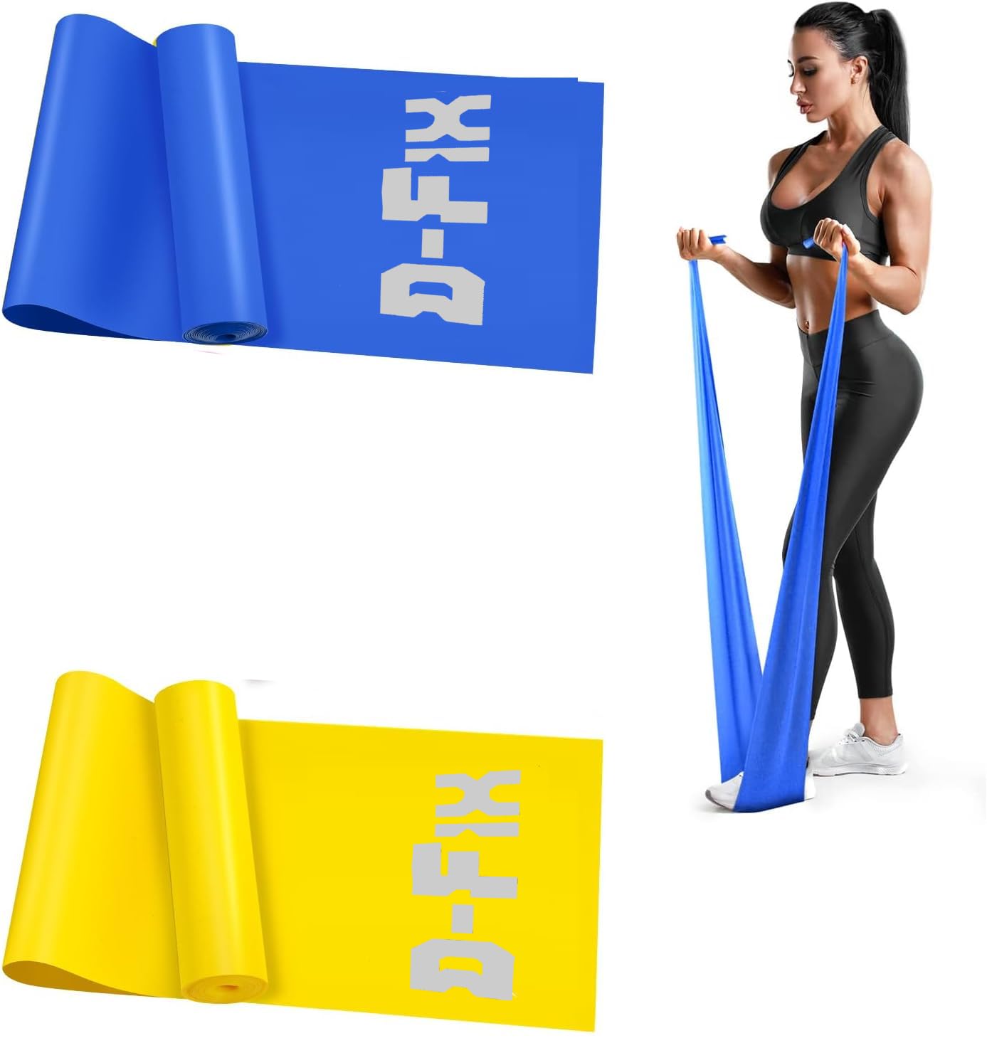D-fix® Pack of-2, Yoga Resistance Band Meters Therapy Band - Exercise Band for Gym, Workout, Yoga, Physical Therapy, Home Exercise Training for Women & Men (As Per Image) (Blue-Yellow) (B0D7W6Q6W5) Amazon Price History, Amazon Price Tracker
