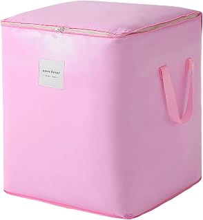 Extra Large Heavy Duty Moving Bags Waterproof Packing Bag with Zippers & Carrying Handles Outdoor Cushion Storage Bag Pink 115 L