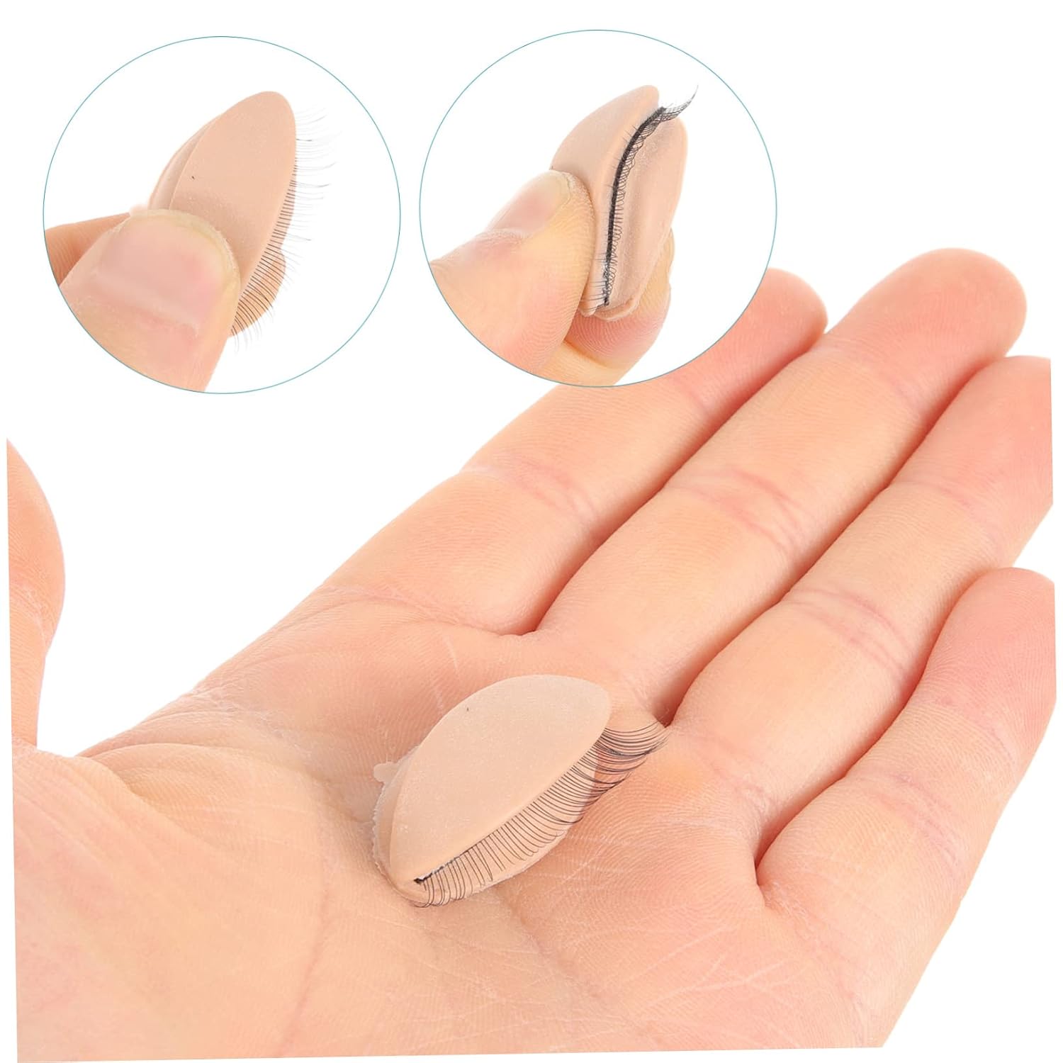 FRCOLOR 12pairs Lash Extension Training Eyelid Mannequin Head Removable Replacement for Lash Practice Trainer