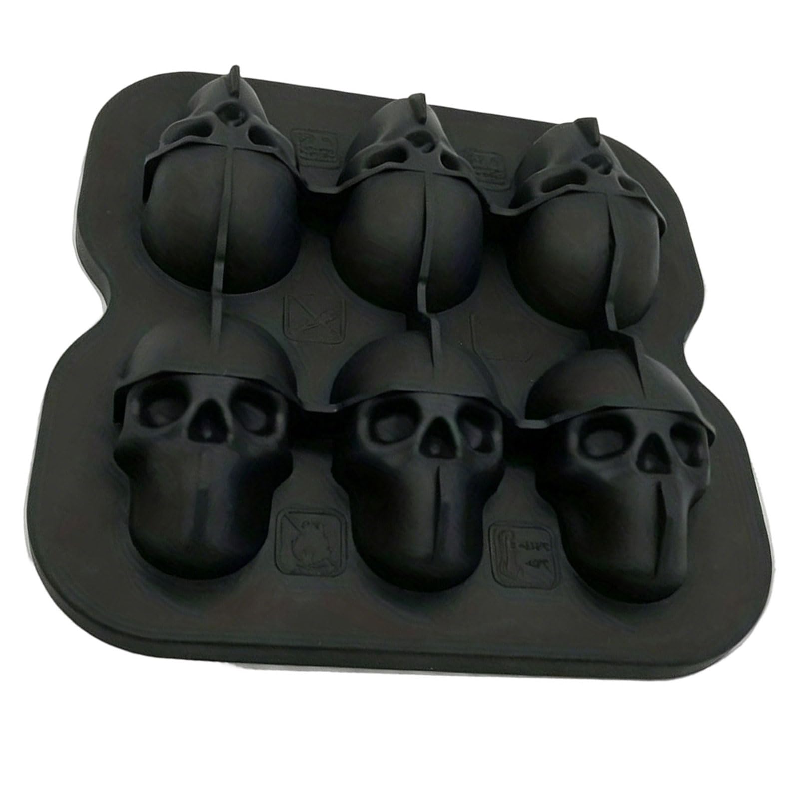 PANGBOER Easy Release Silicone Skull Ice Cubes Tray for Halloween Parties Flexible Ice Maker for Whiskeys Cocktails Juices Elastomer Skull Tray