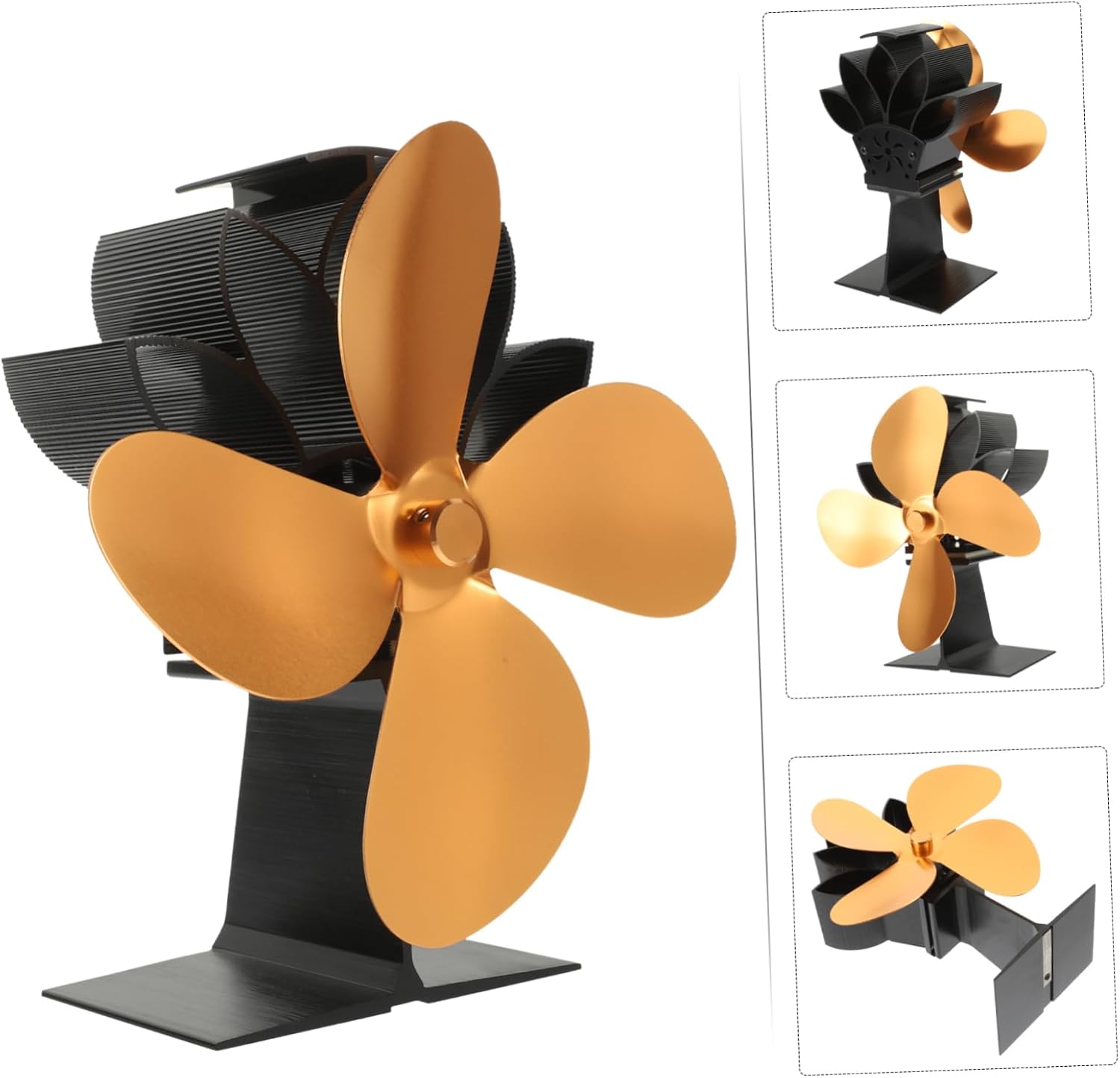 ABOOFAN Heat-powered Fireplace Fan Heater Fan for Stove Silent Stove Overheat Protection Warm Air Blower