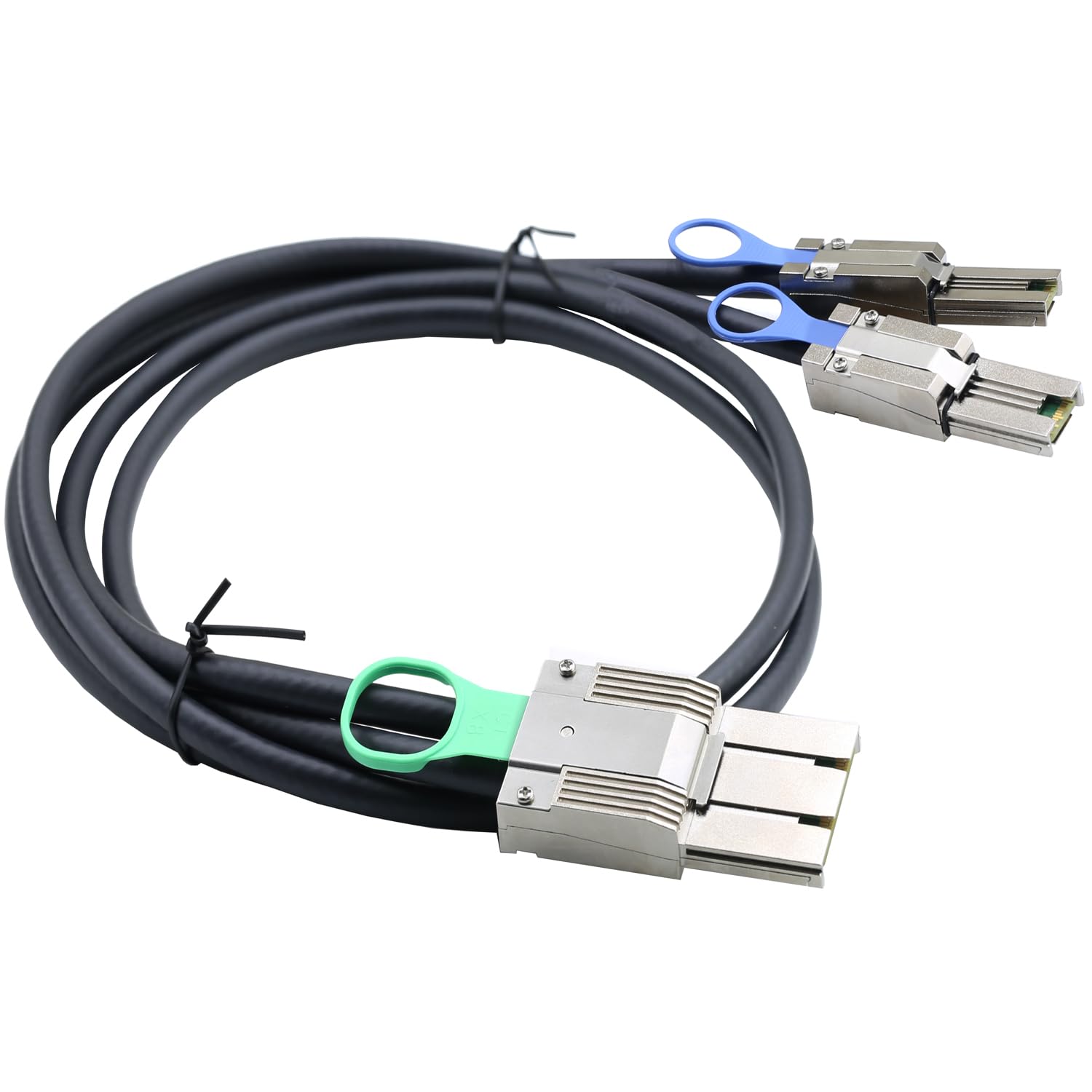 Câble d'assemblages actifs en alliage de zinc Dual Express iPass Mini SAS HD SFF-8088 8 x 68P haute vitesse I/O mâle vers 2 x SFF-8088 26P mâles
