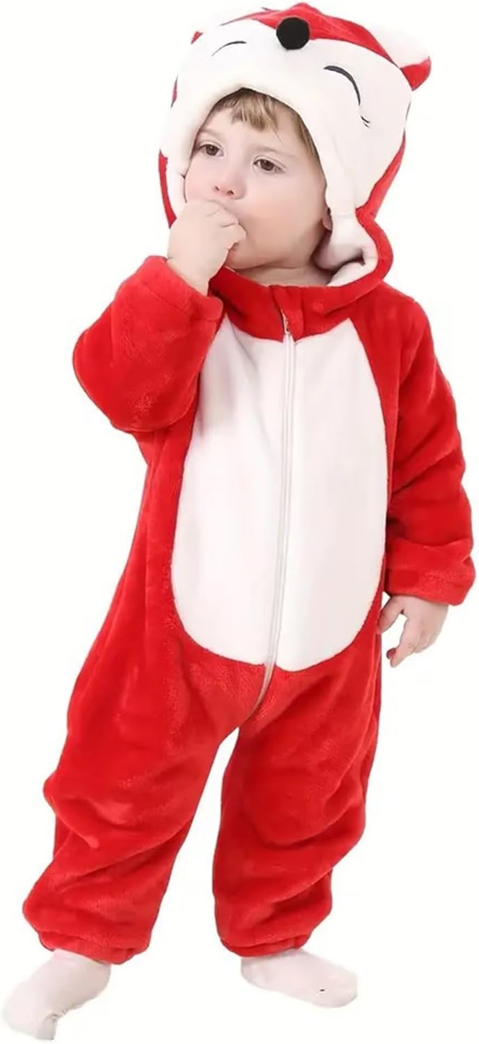 DarkCom Unisex Baby Fox Costume Animal Onesie Toddler Hooded Romper Halloween Kids' Christmas Pajamas - Image 2