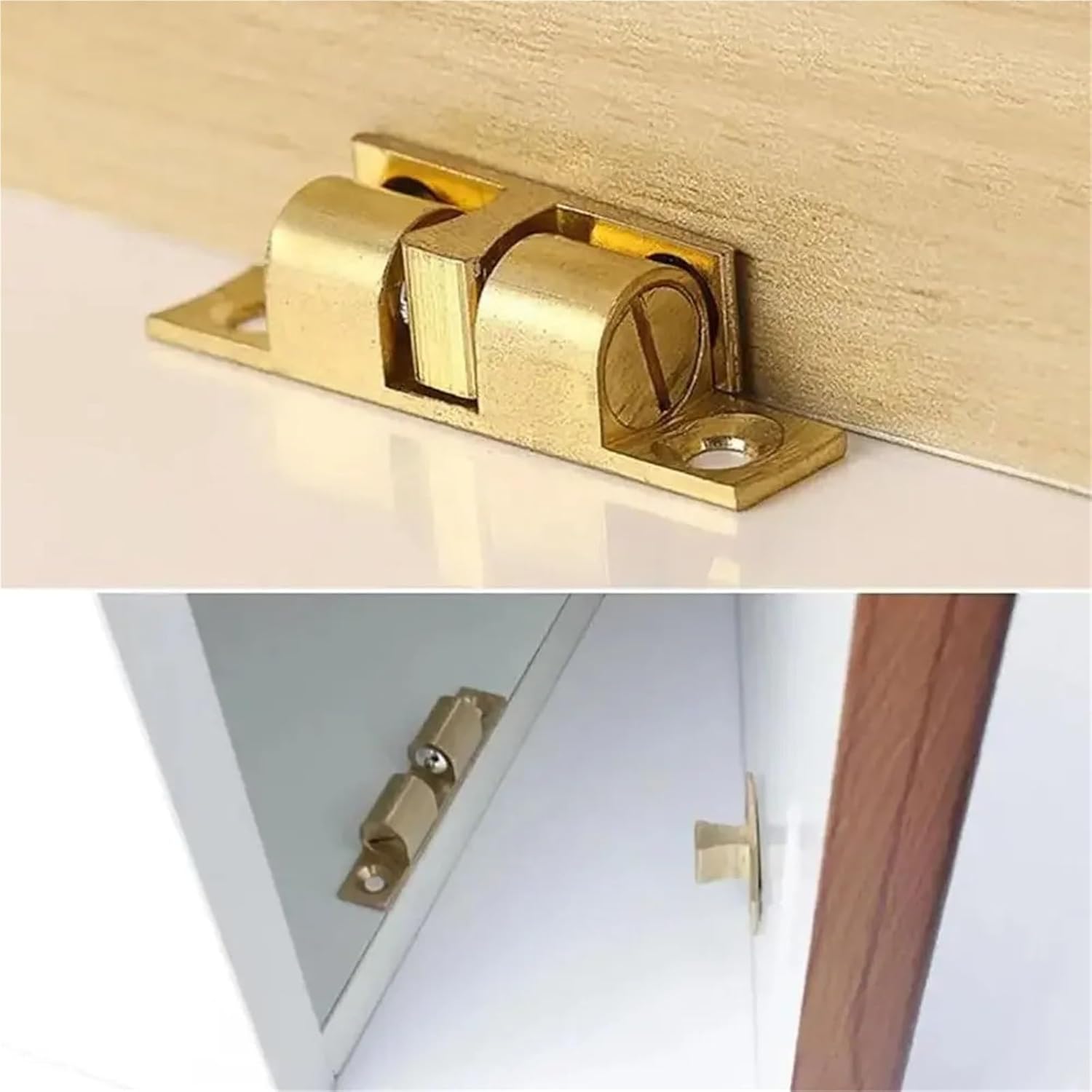 40/50/60/70mm Double Spring Steel Ball Bead Lock Closet Cupboard Tension Latch Brass Copper Door 1Pcs(Brass 70mm)