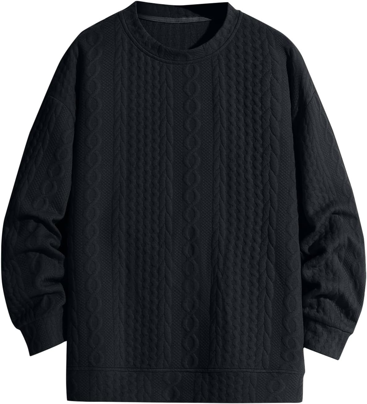 Men's Warm Knit Pullover Sweater Casual Crewneck Fisherman Ribbed Winter Thermal Sweaters Fashion Work Tops, M-3XL
