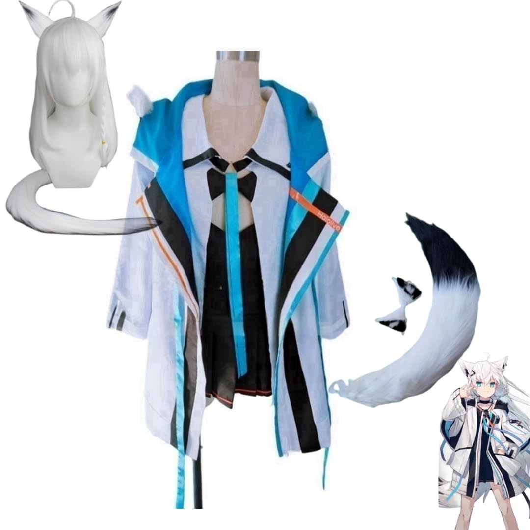 Amazon.co.jp: [WEmak] 尻尾&耳つき 白上フブキ コスプレ 衣装
