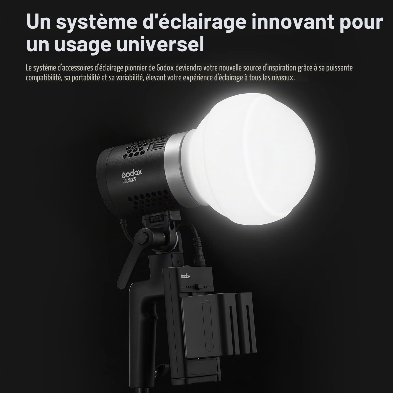 Godox ML-CD15 Diffuseur Dôme avec 3 Types D'adaptateurs, Dôme de Diffusion Silicone pour Godox V1 V1Pro V100 TT685II V860II V860III AD100Pro AD200Pro AD200ProII AD300Pro AD300ProII AD400Pro ML30Bi