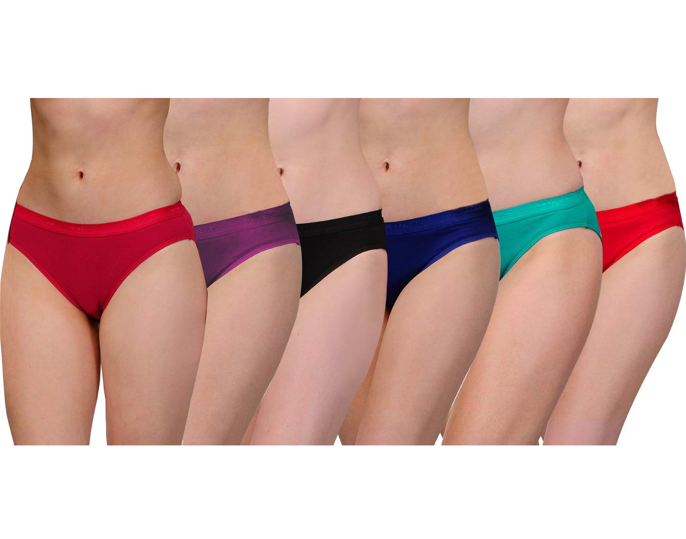softskin Women's Cotton & Spandex Bikini Panties (Pack of 6)-picture-41