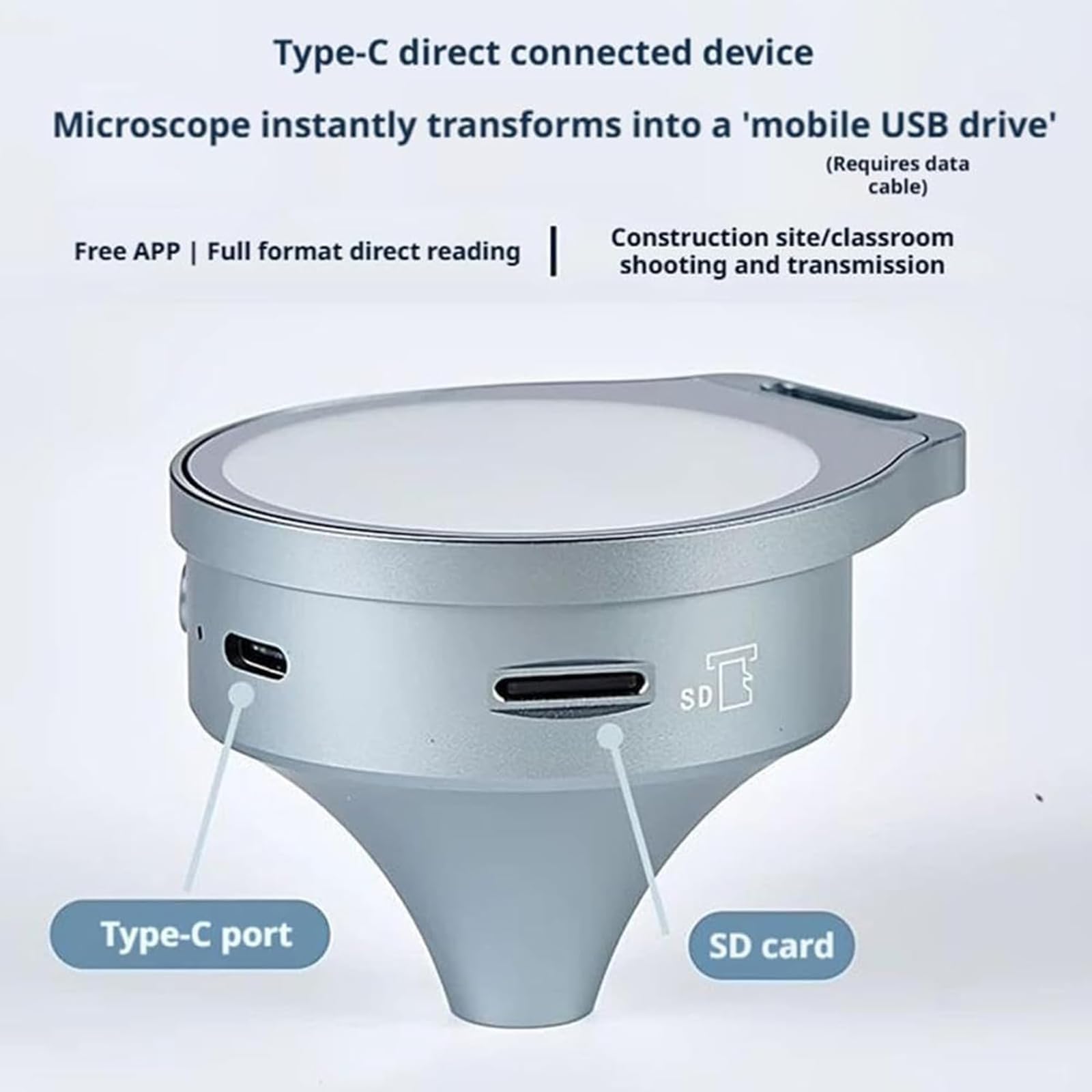 Lente d'ingrandimento per microscopio anti-imbuto, 7X/11X/15X, lente d'ingrandimento portatile con schermo LCD da 2,1", luce bianca/UV, registrazione di foto/video, per valutazione artistica, test sui