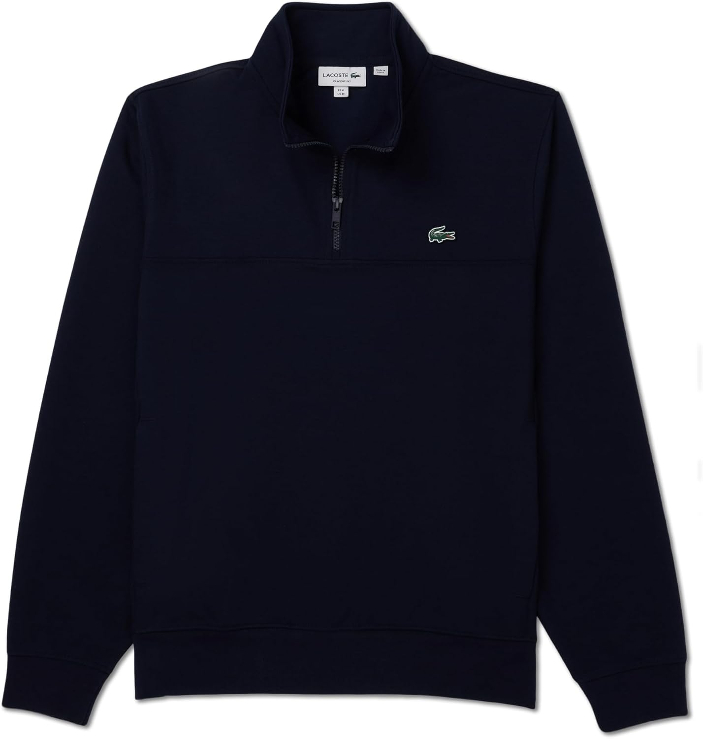 Lacoste Men's Zip Neck Cotton Blend Sweatshirt