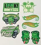  MG634 / 8x Aufkleber - Breite je Sticker ca. 6cm + 3cm Vintage Hotwheels Monster Racing V8 Oldtimer Old School Retro Rat Rod Hot Rod