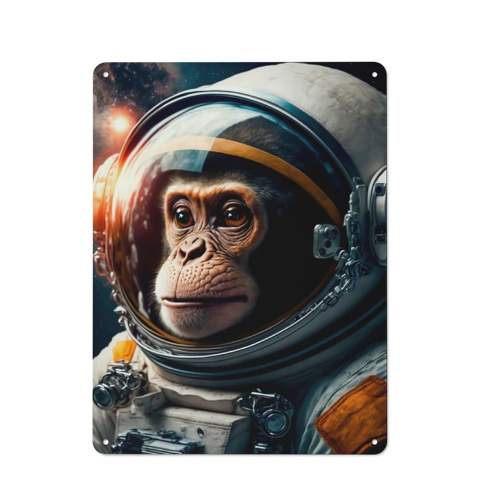 Junmoney Monkey Retro Metal Wall Sign 40X30cm For Guest Room Or Hallway, New-Space Wall Decor For Home Decor Collectors